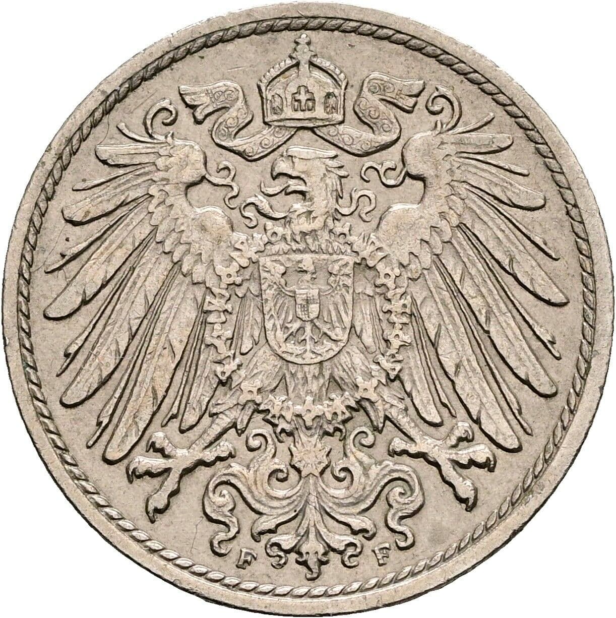 10 Pfennig 1913 F – Rückseite