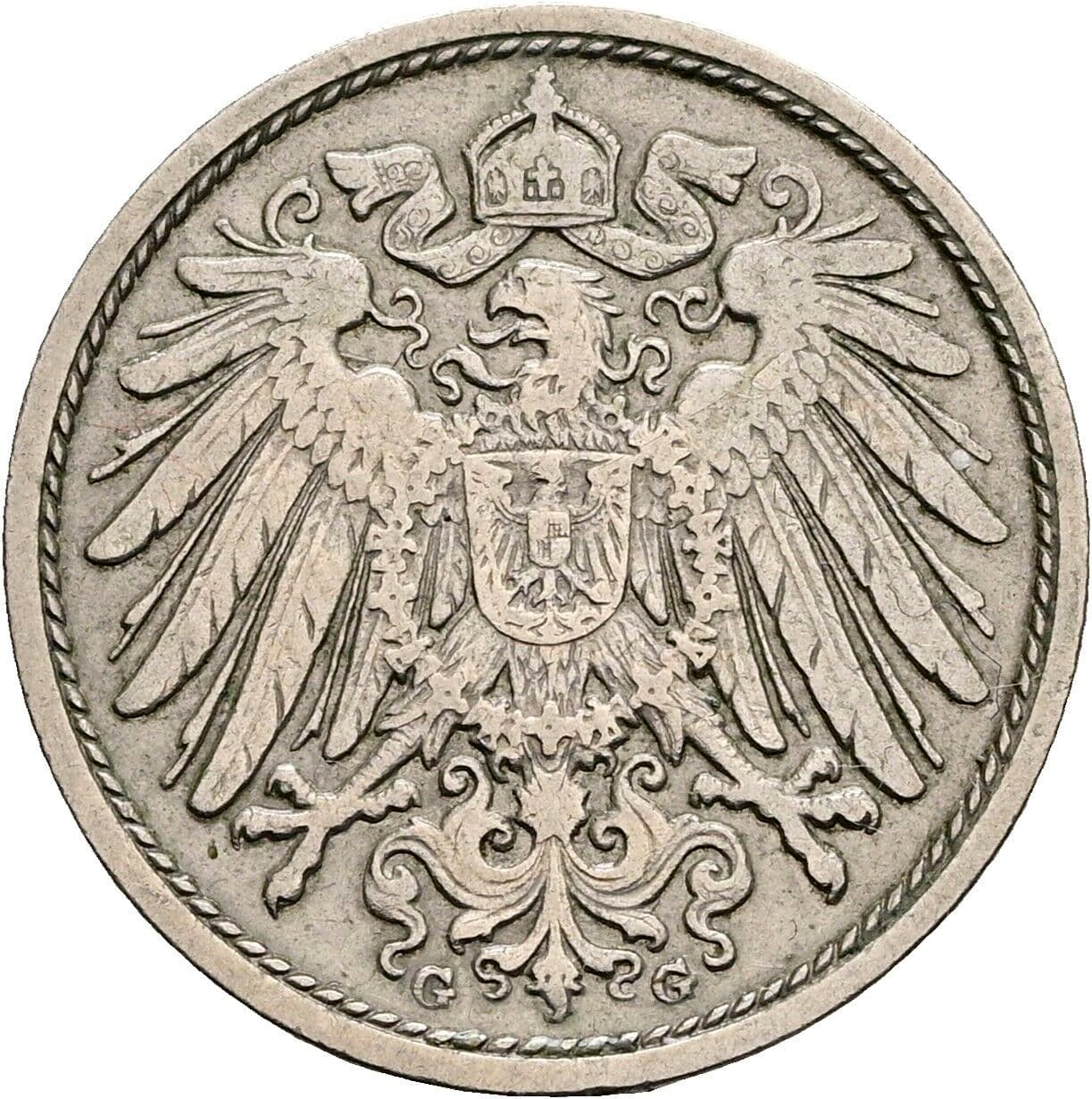10 Pfennig 1908 G – Rückseite