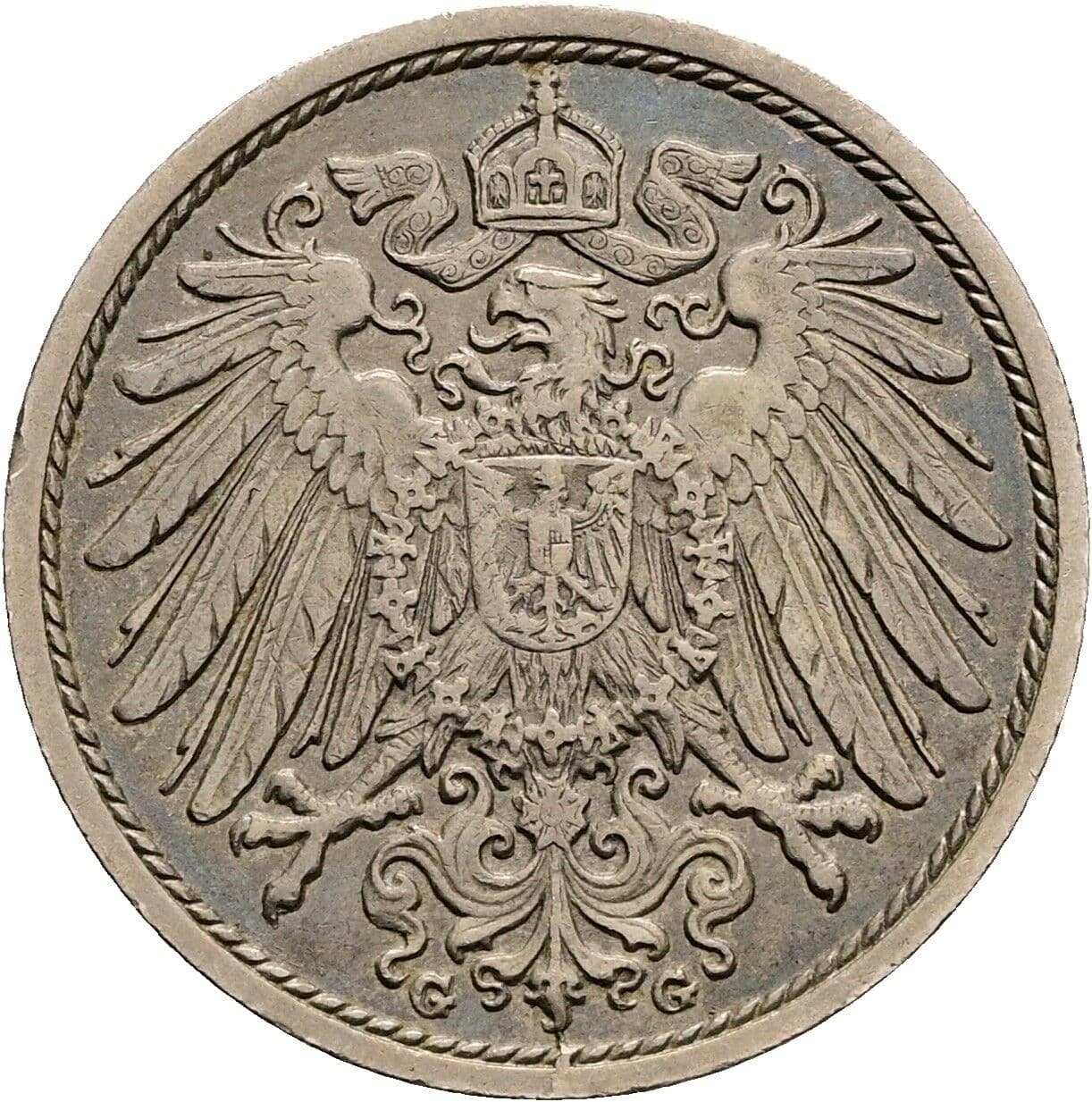 10 Pfennig 1910 G – Rückseite