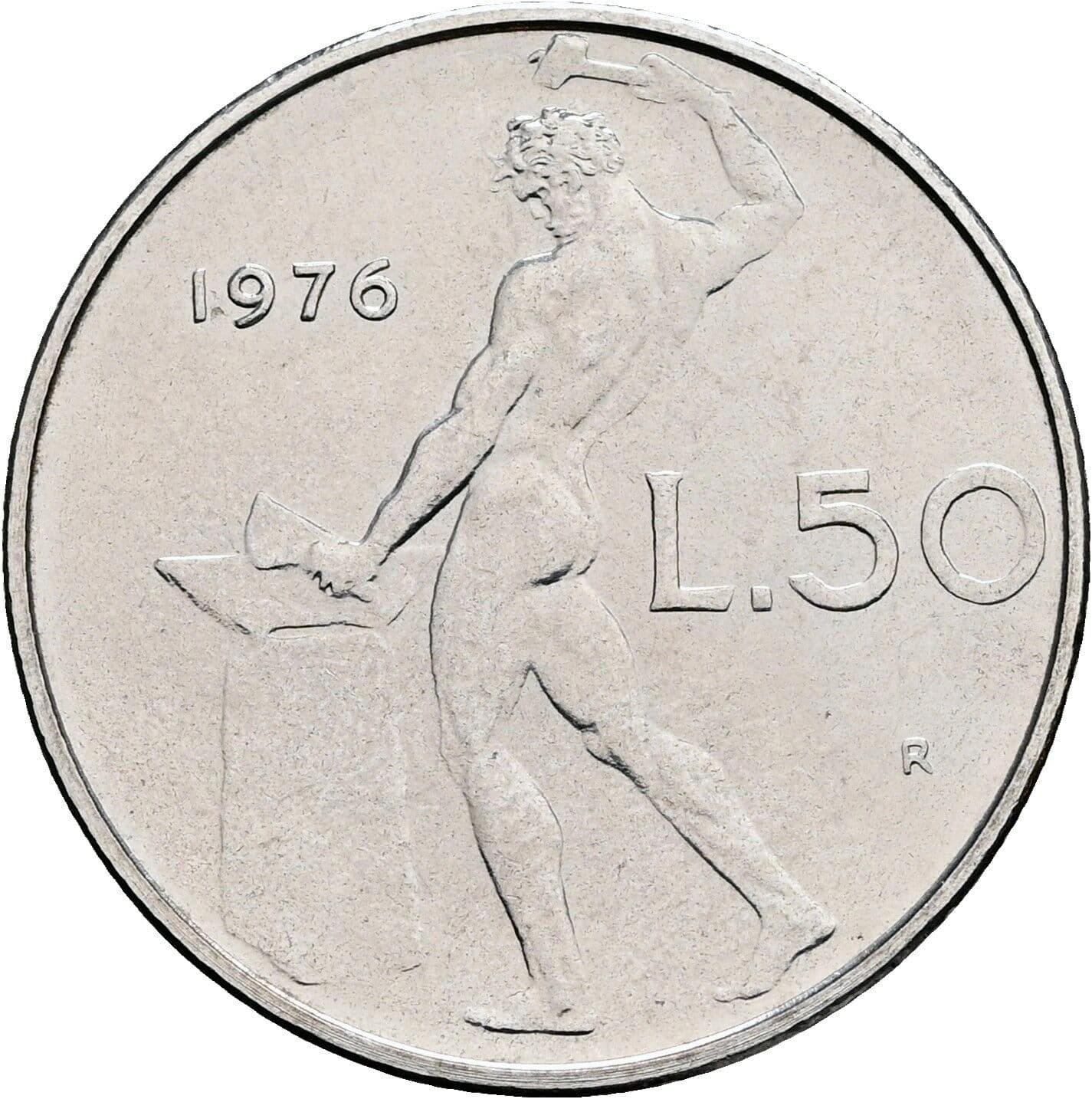 50 Lire 1976 – Rückseite