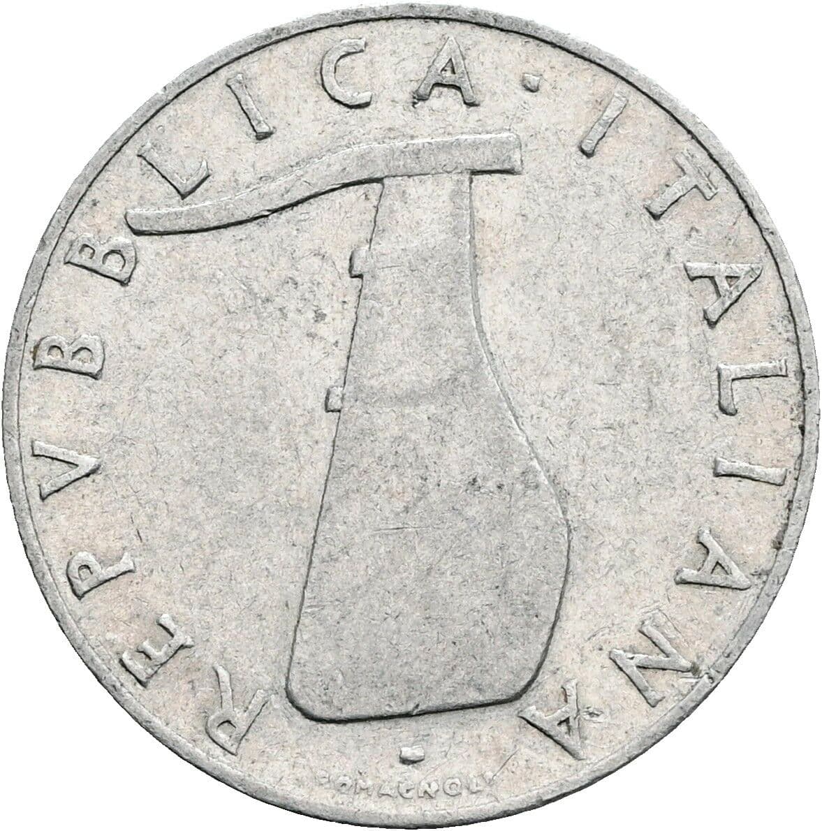 5 Lire 1954 – Rückseite