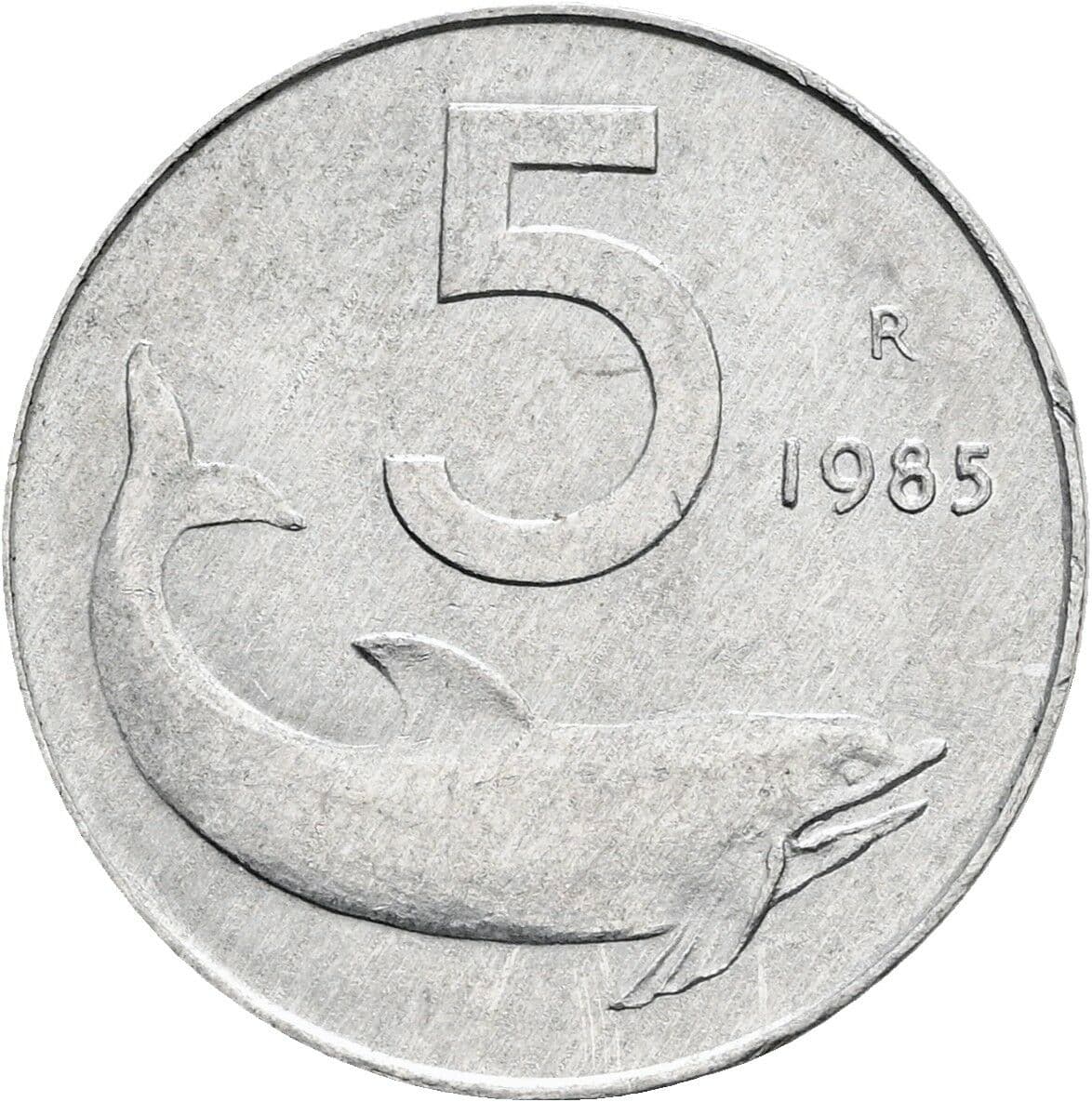 5 Lire 1985 – Vorderseite