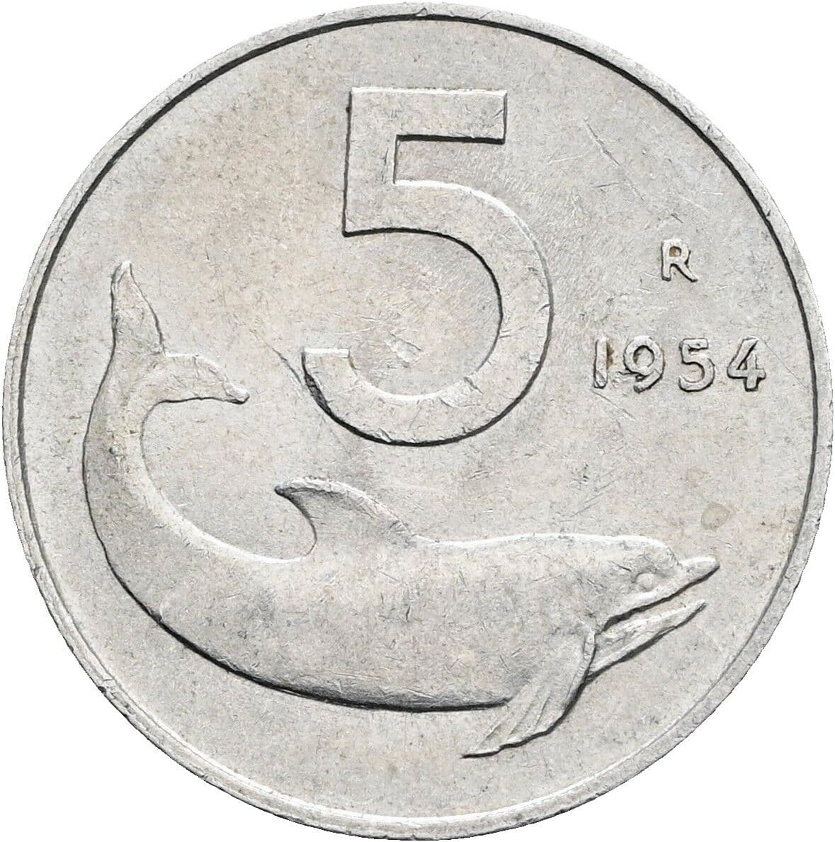 5 Lire 1954 – Vorderseite