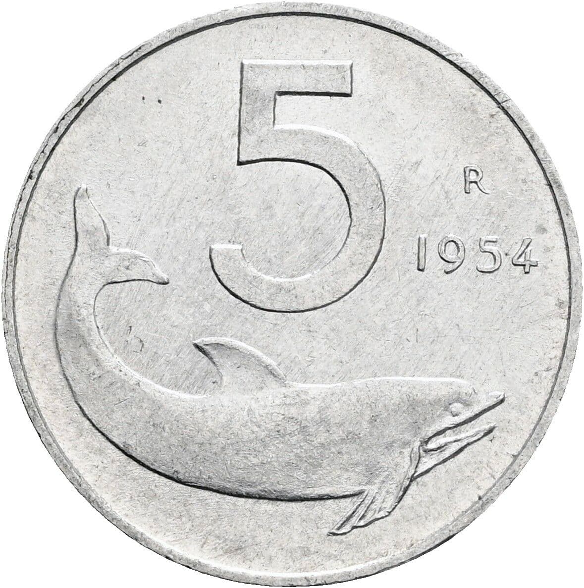 5 Lire 1954 – Vorderseite