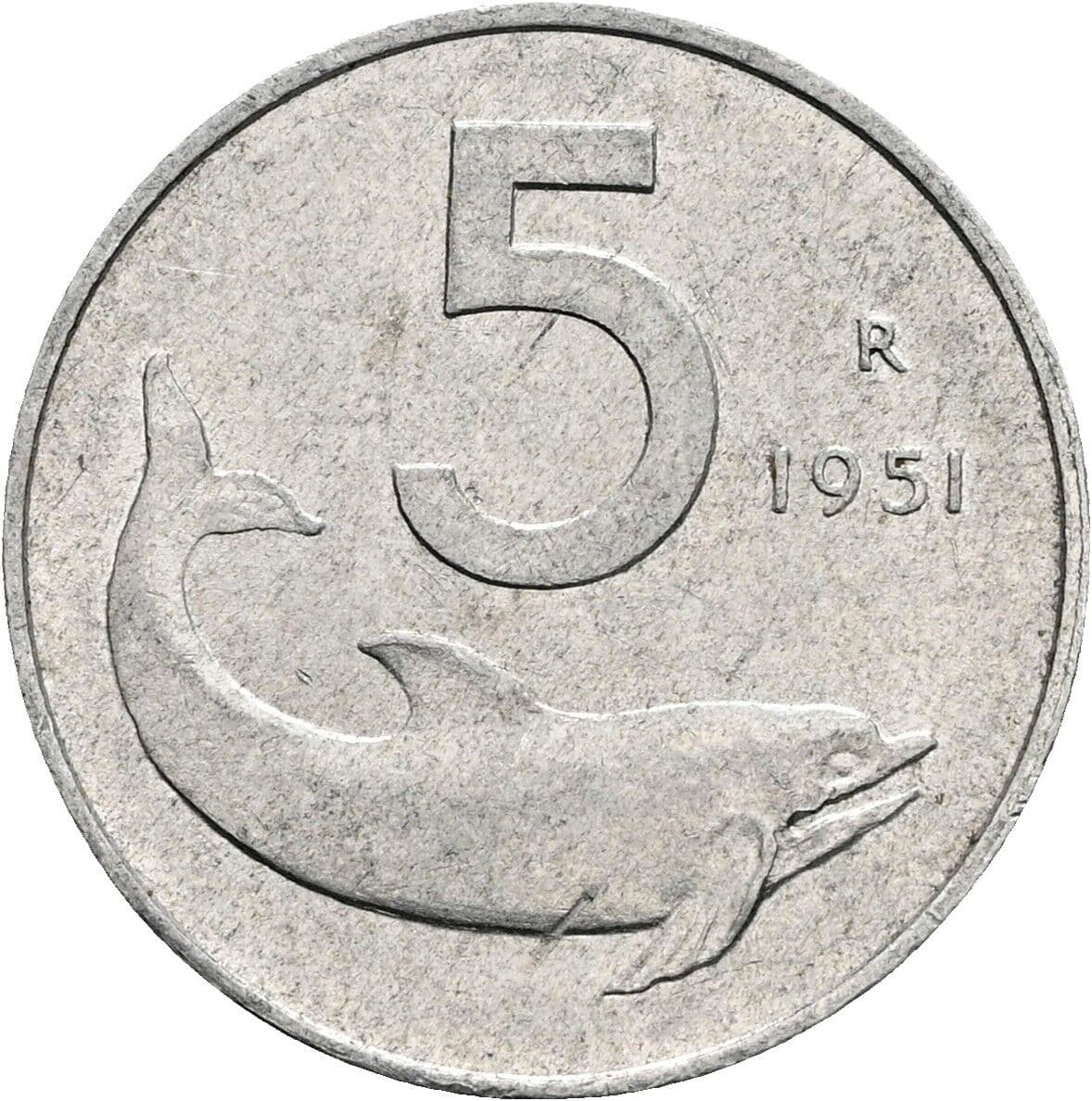 5 Lire 1951 – Vorderseite