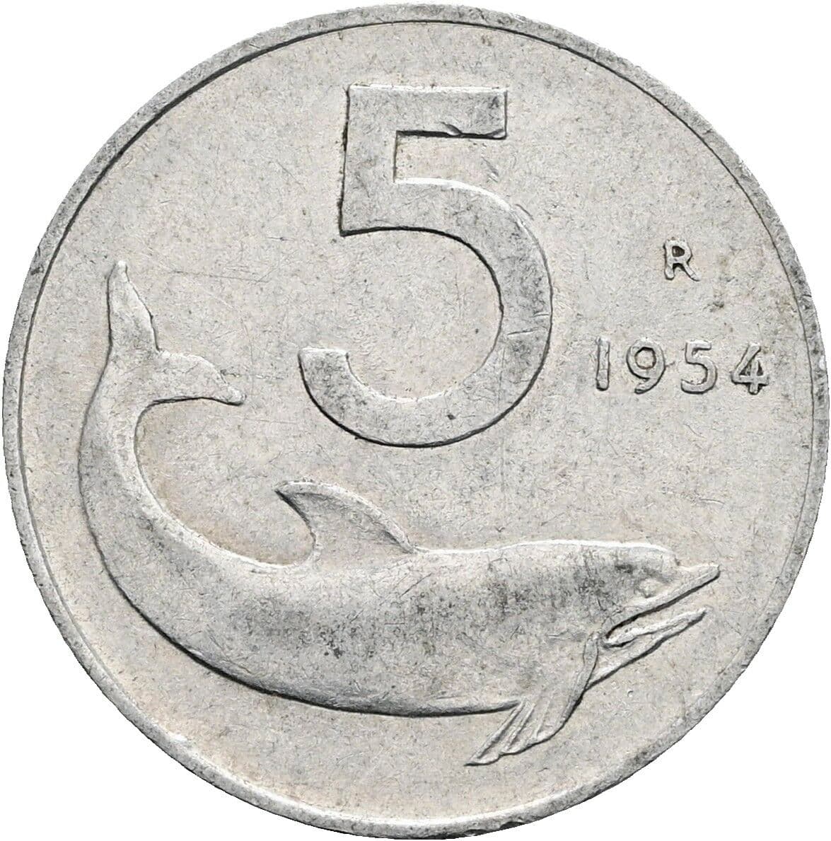 5 Lire 1954 – Rückseite