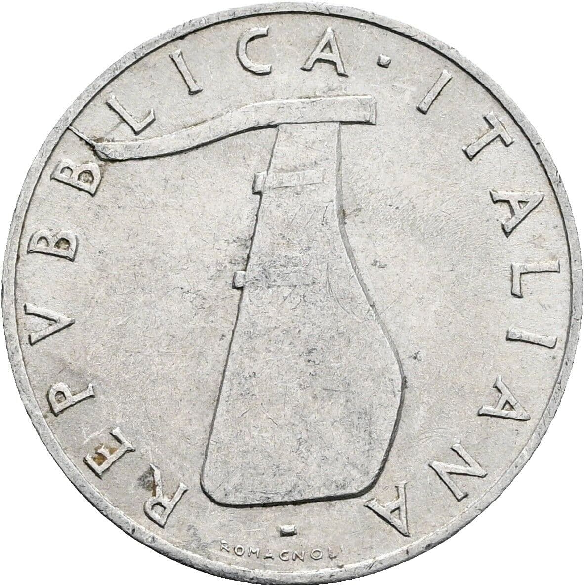 5 Lire 1954 – Rückseite