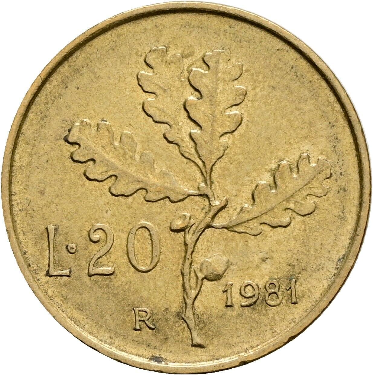 20 Lire 1981 – Rückseite