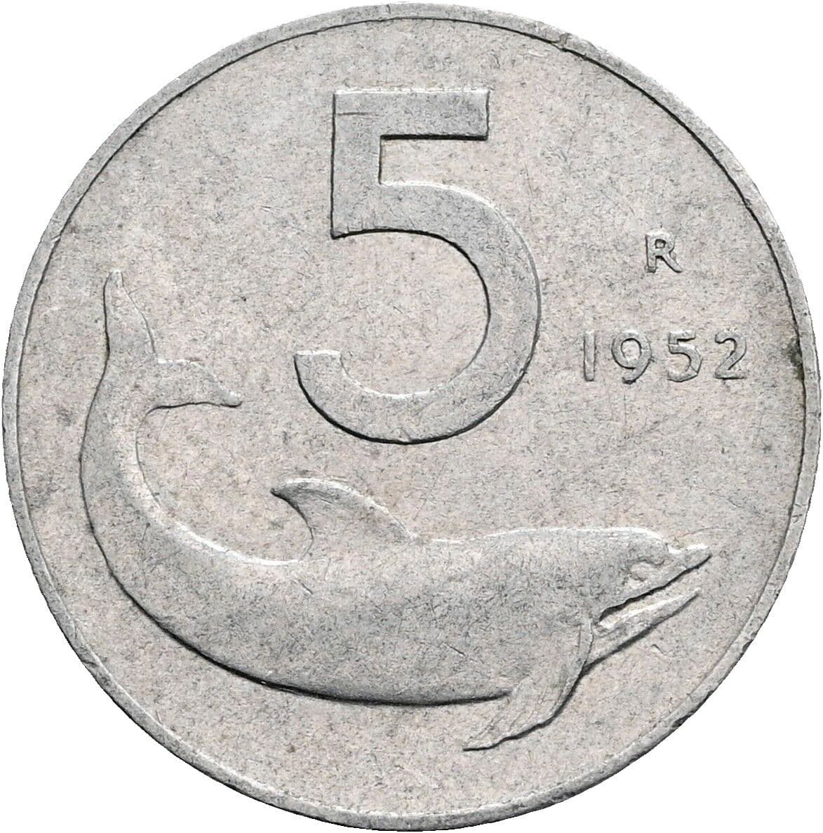 5 Lire 1952 – Vorderseite