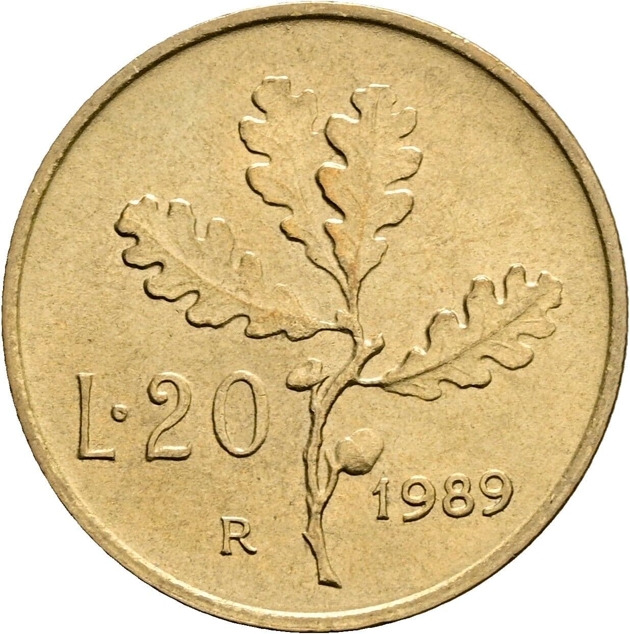 20 Lire 1989 – Rückseite