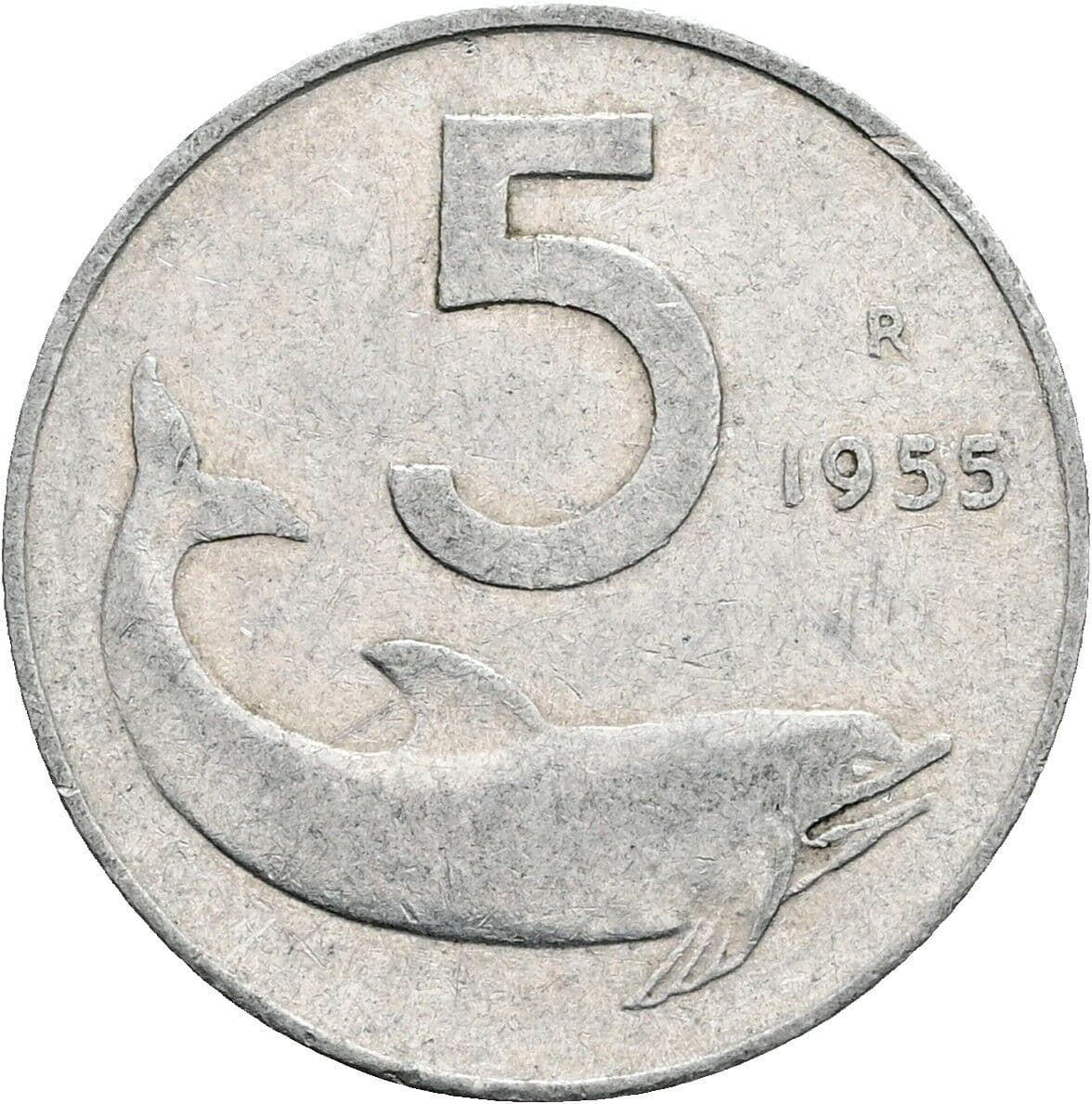5 Lire 1955 – Vorderseite