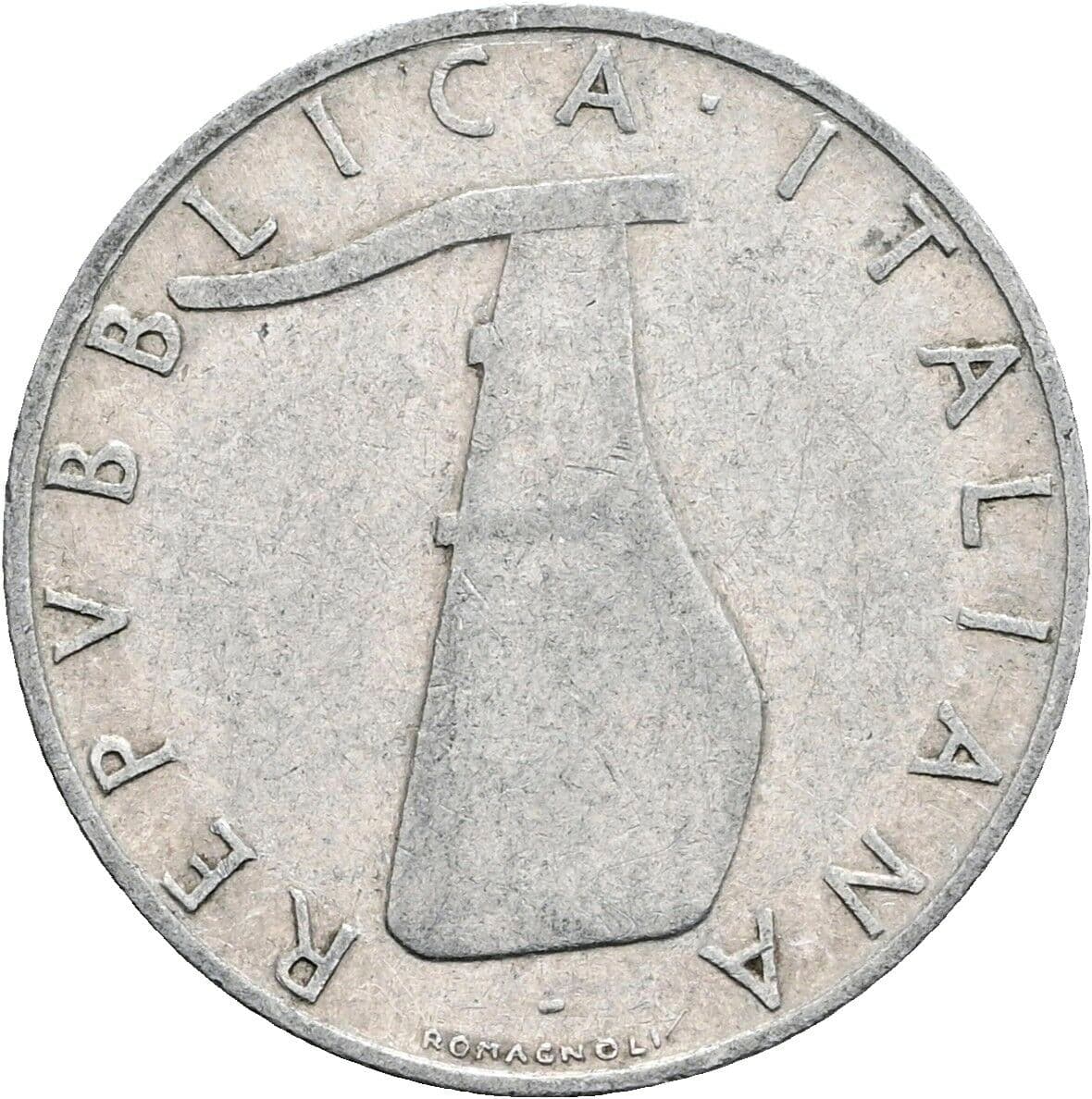 5 Lire 1955 – Rückseite