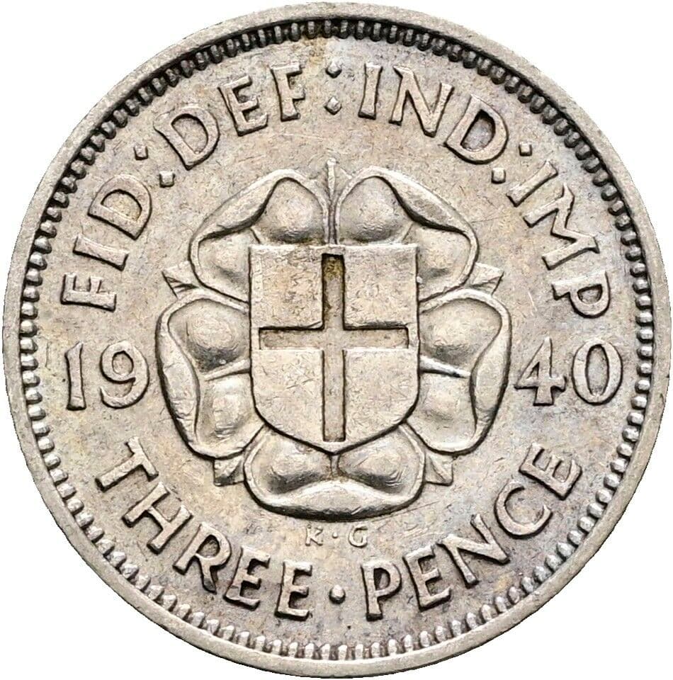 3 Pence George VI. 1936-1952 1940 – Rückseite