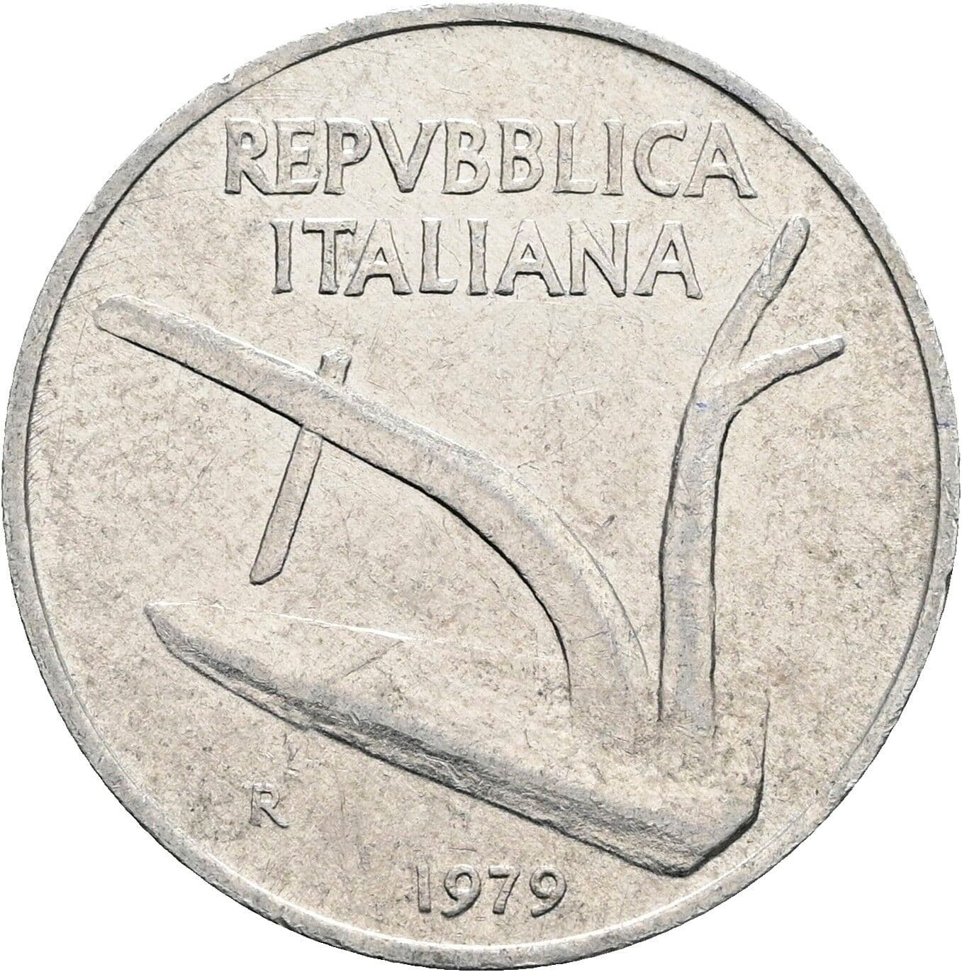 10 Lire 1979 – Rückseite