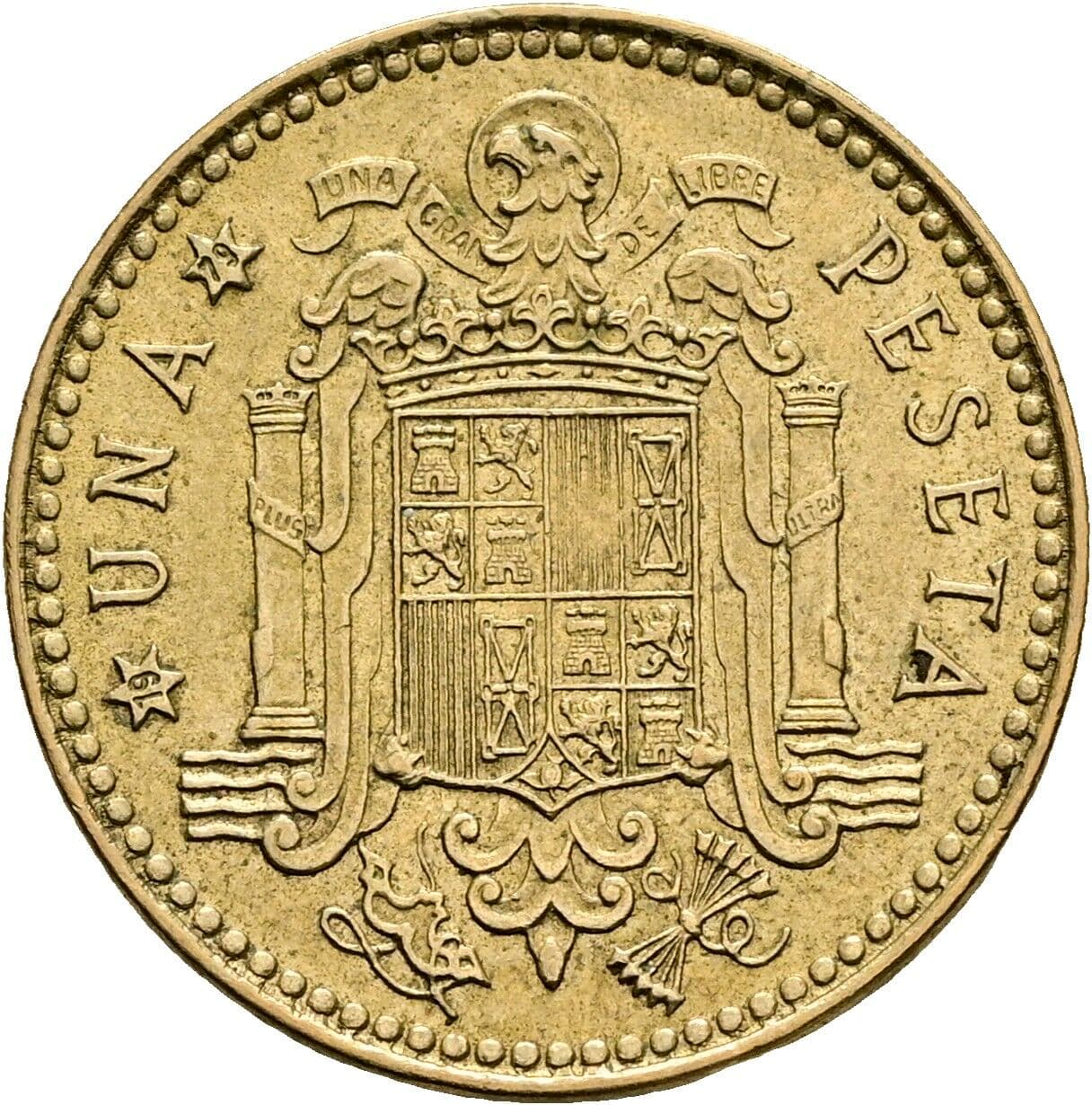 1 Peseta Juan Carlos I. 1975 – Rückseite