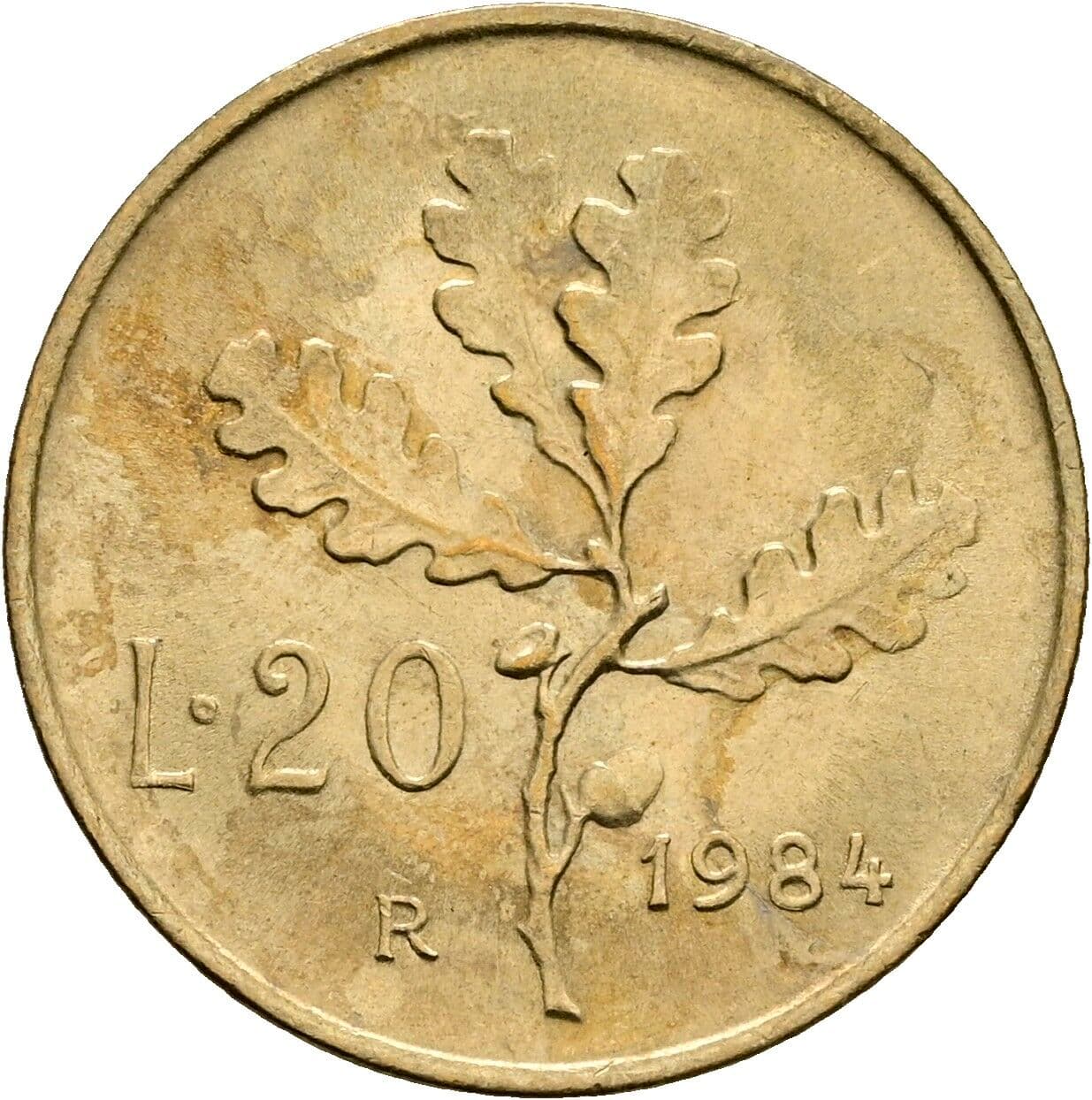 20 Lire 1984 – Rückseite