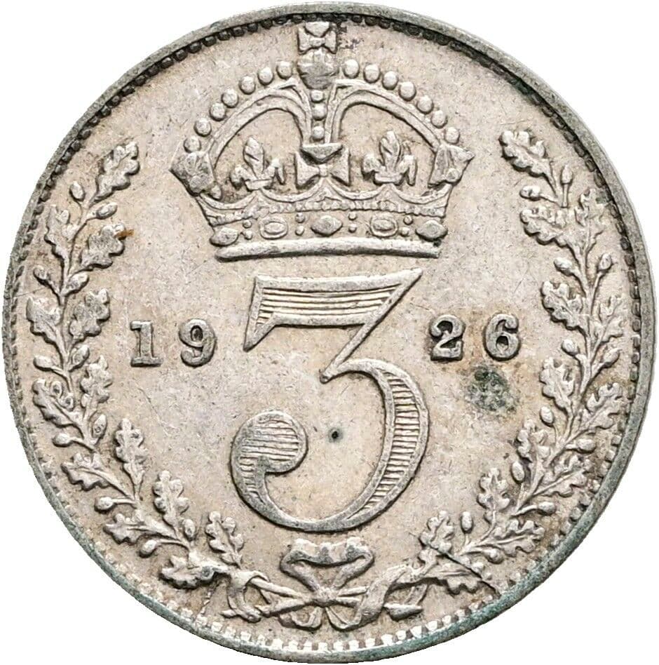 3 Pence Georg V. (1910-1936) 1926 – Rückseite