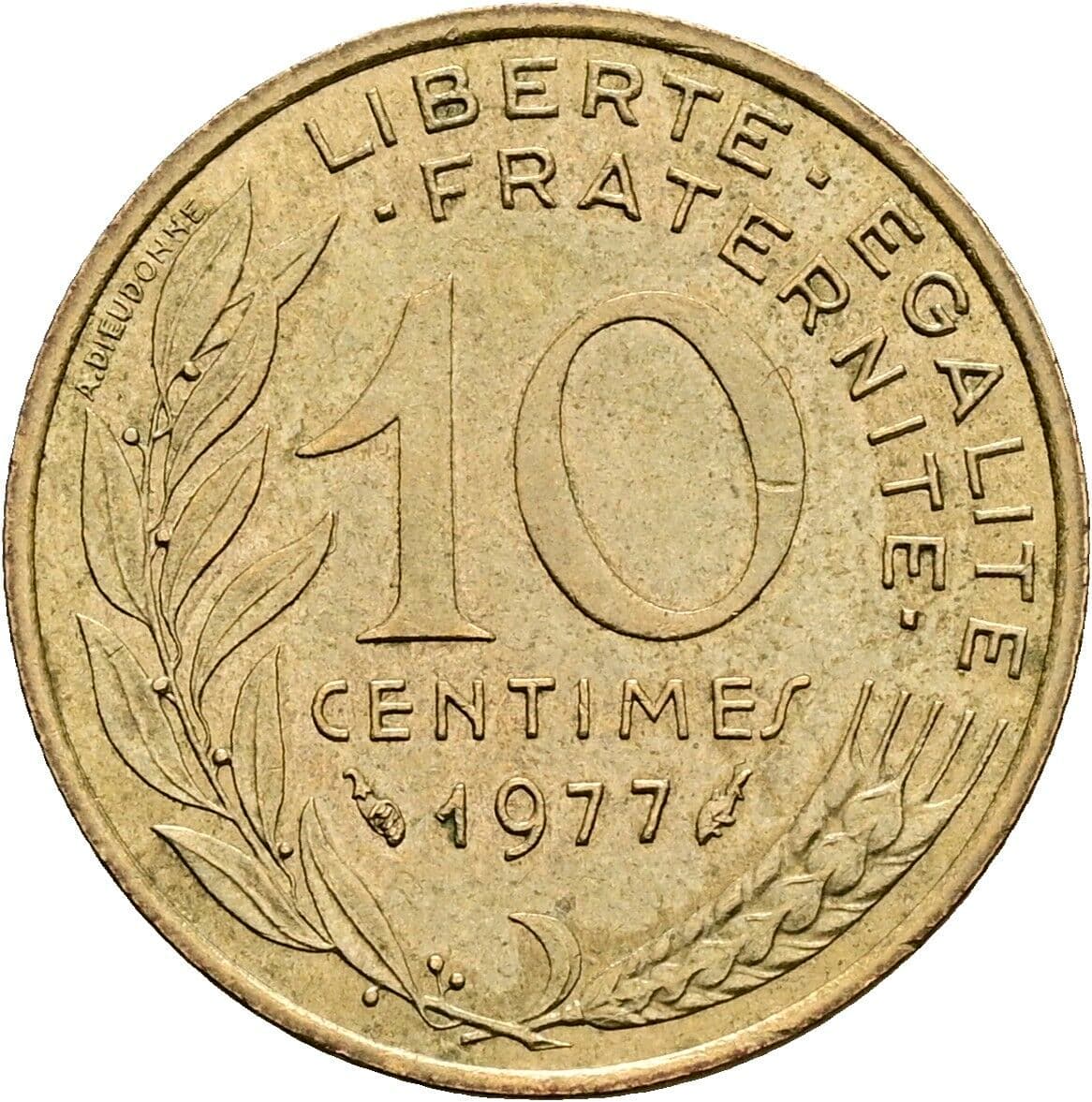 10 Centimes 1977 – Vorderseite