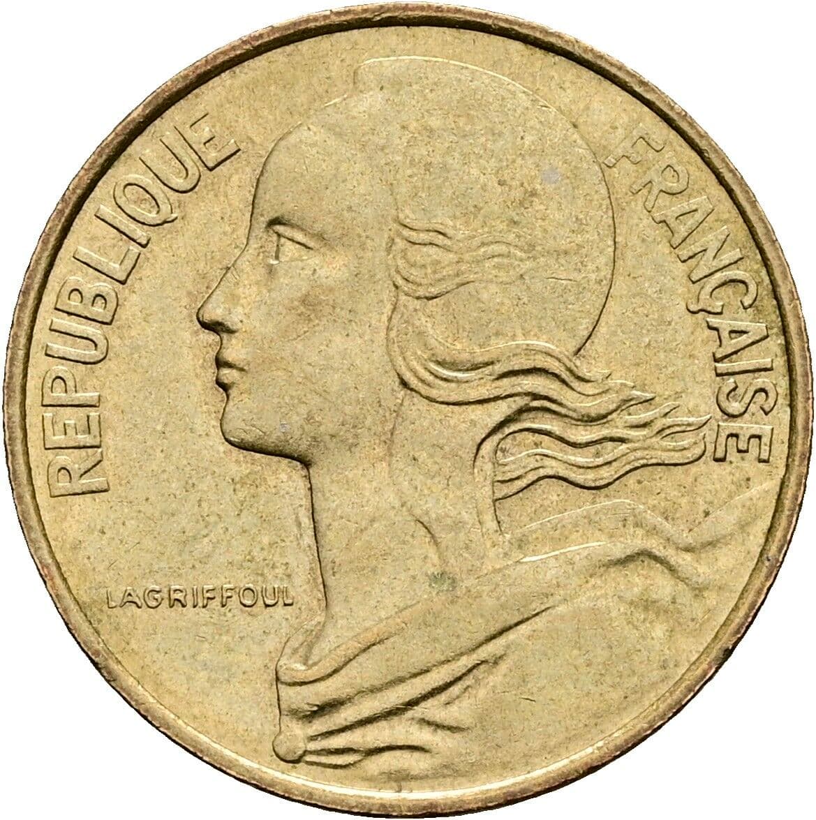 10 Centimes 1977 – Rückseite