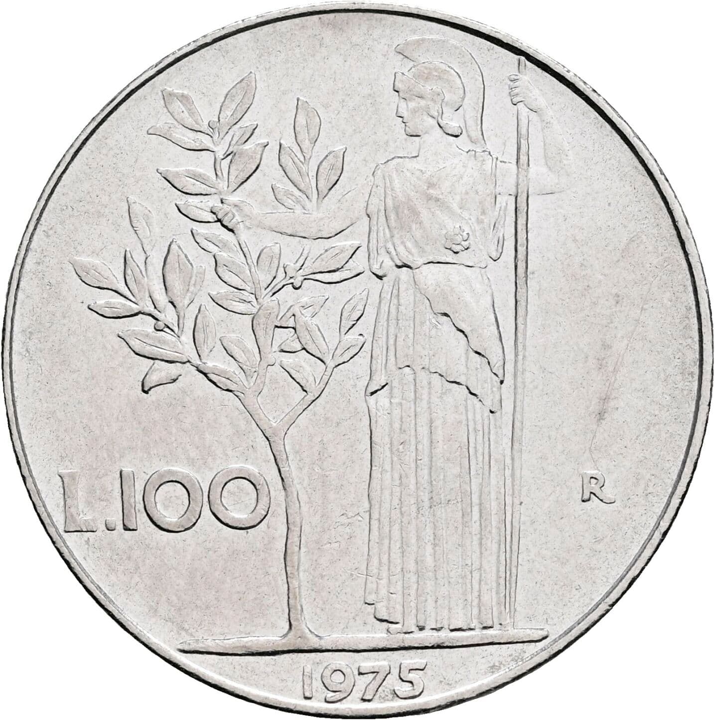 100 Lire 1975 – Rückseite