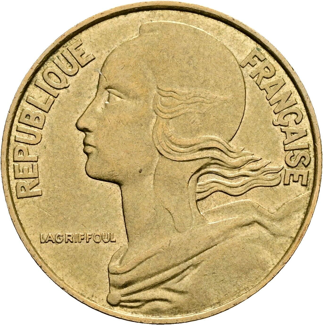 20 Centimes 1988 – Rückseite