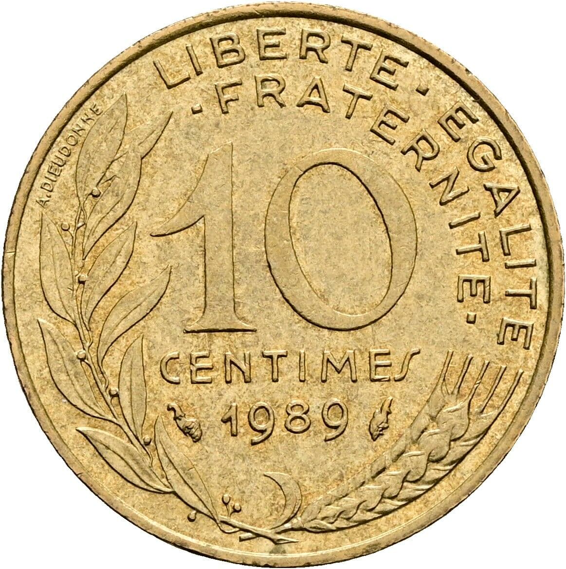 10 Centimes 1989 – Vorderseite
