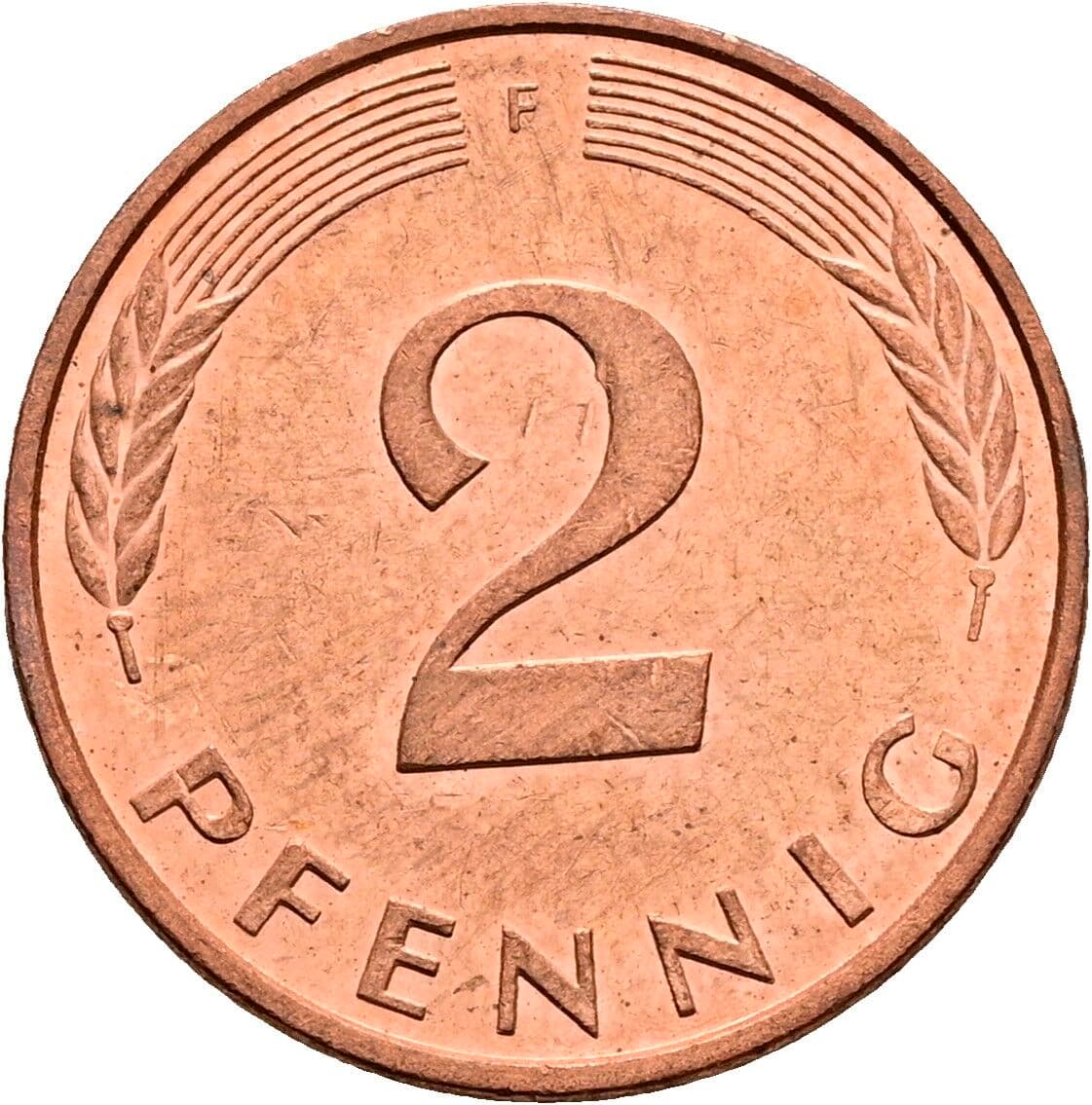2 Pfennig 1994 F – Vorderseite