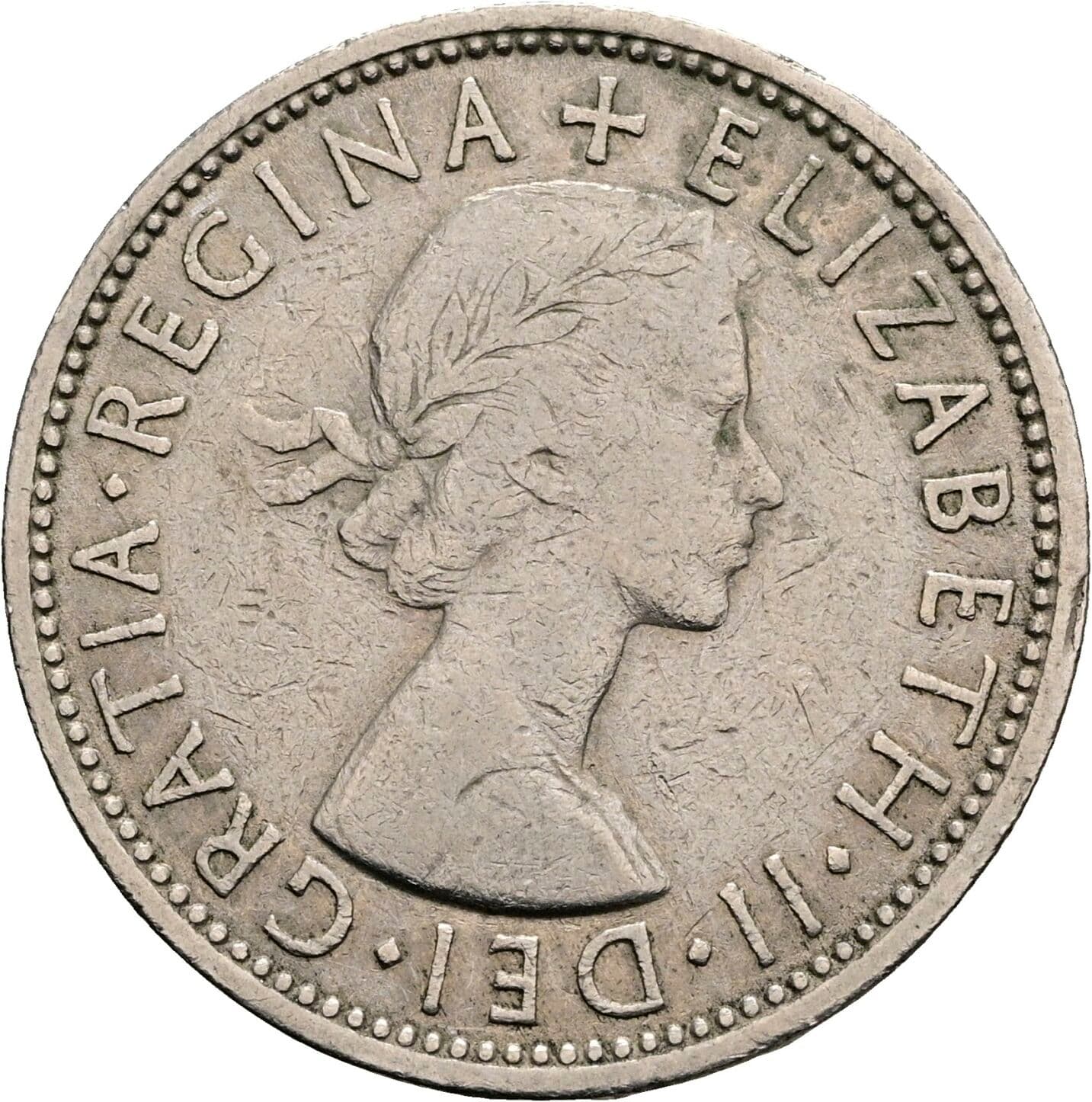 2 Shillings Elisabeth II. 1952-2022 1967 – Vorderseite