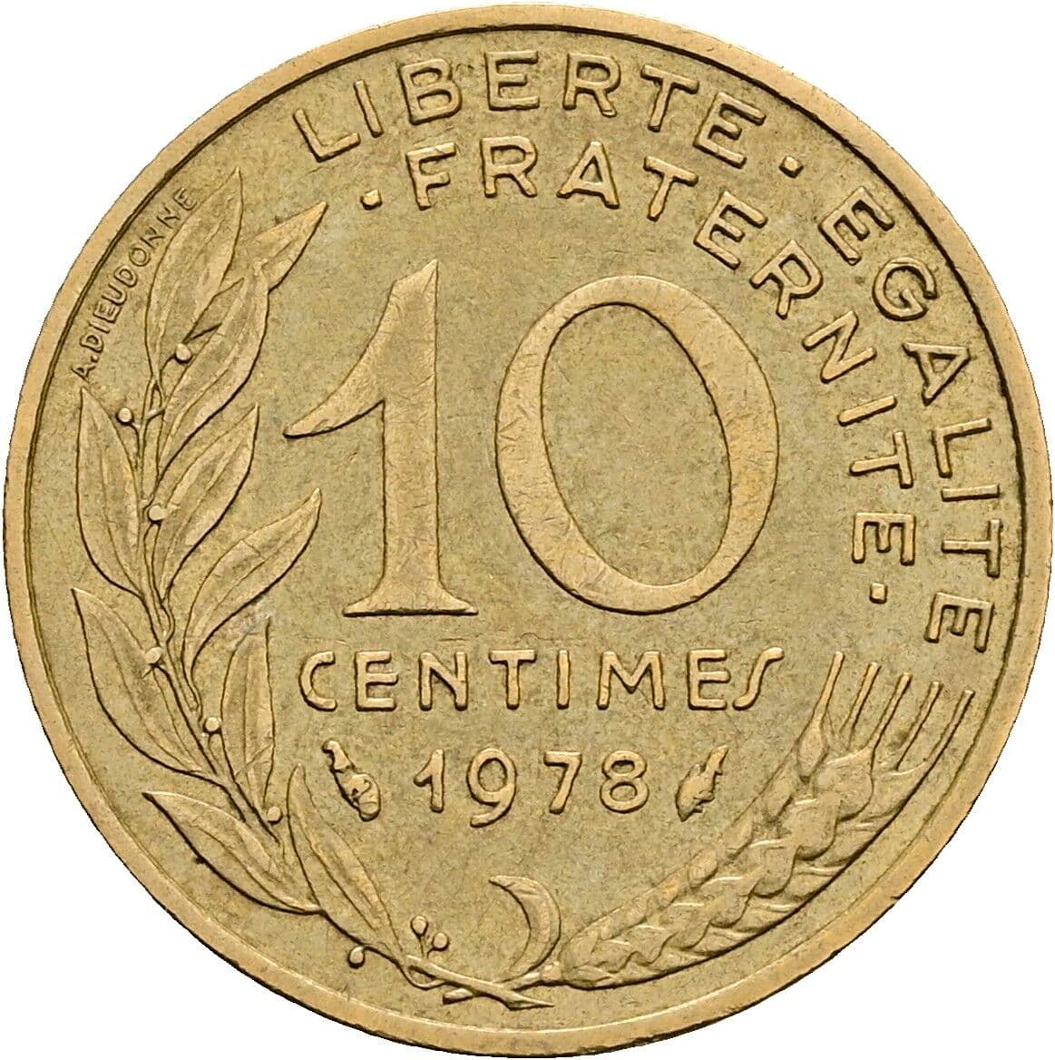 10 Centimes 1978 – Vorderseite