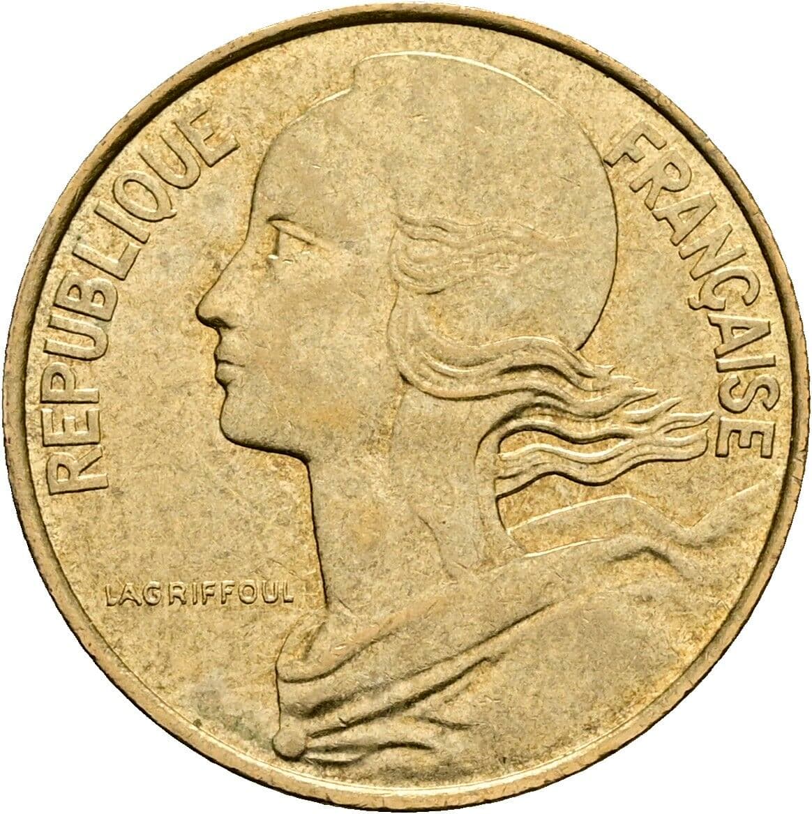 10 Centimes 1989 – Rückseite