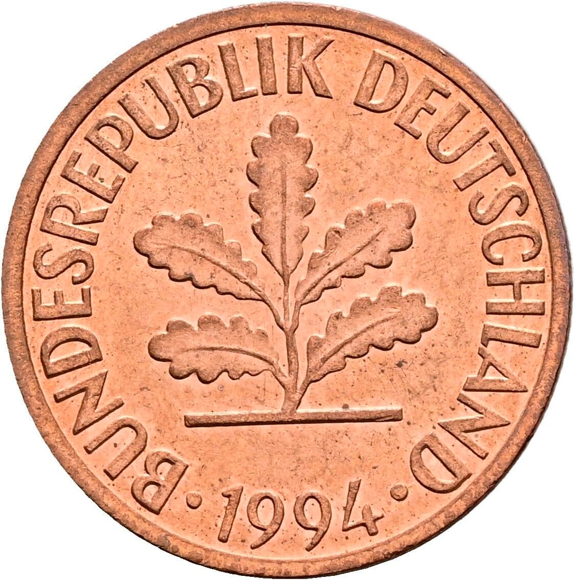 2 Pfennig 1994 F – Rückseite