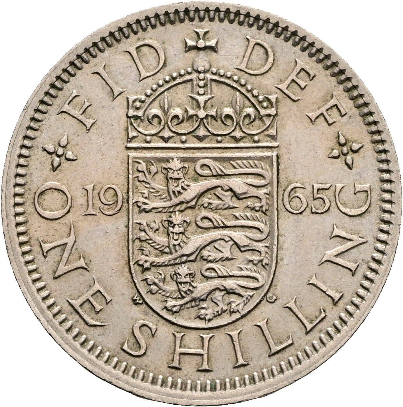 1 Shilling Elisabeth II. 1952-2022 1965 – Rückseite