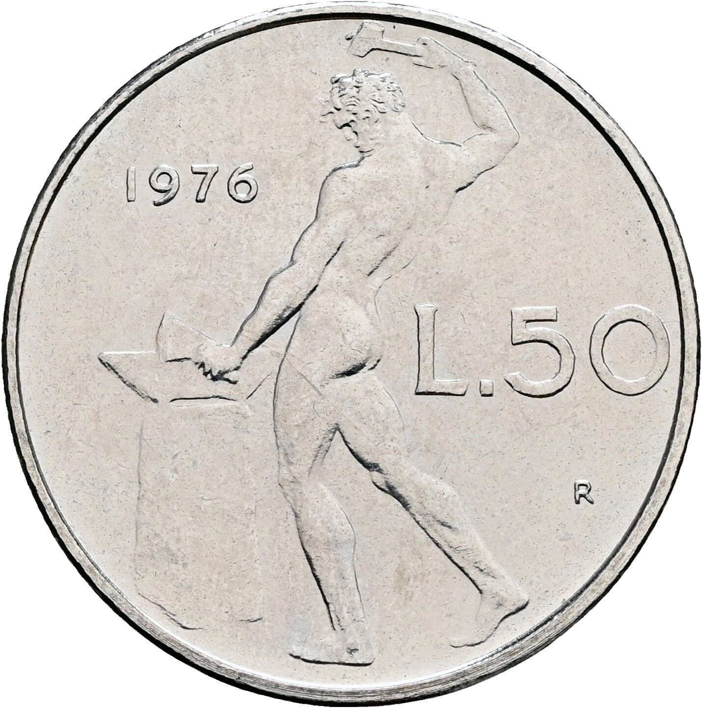 50 Lire 1976 – Rückseite