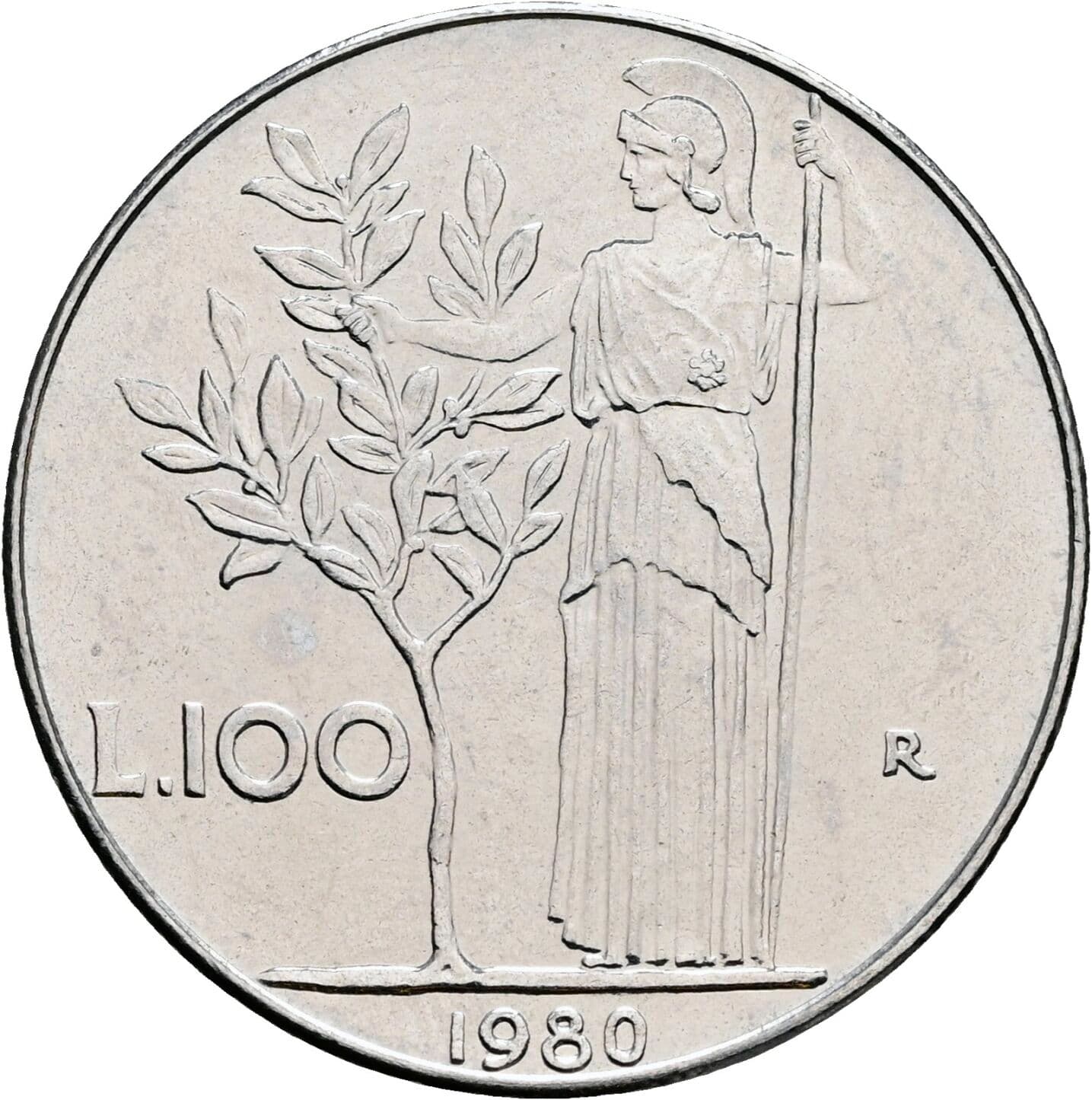 100 Lire 1980 – Rückseite