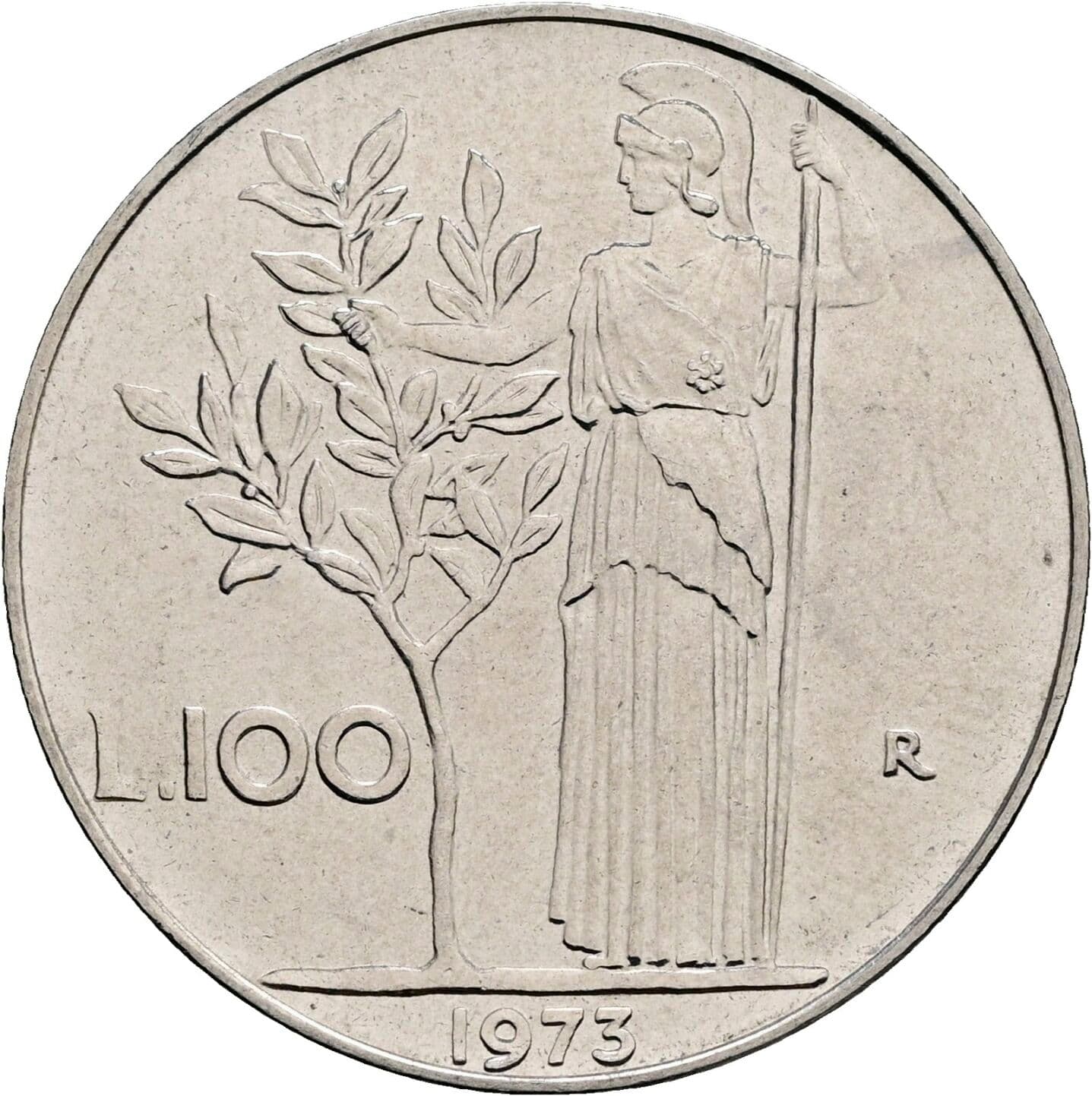 100 Lire 1973 – Rückseite