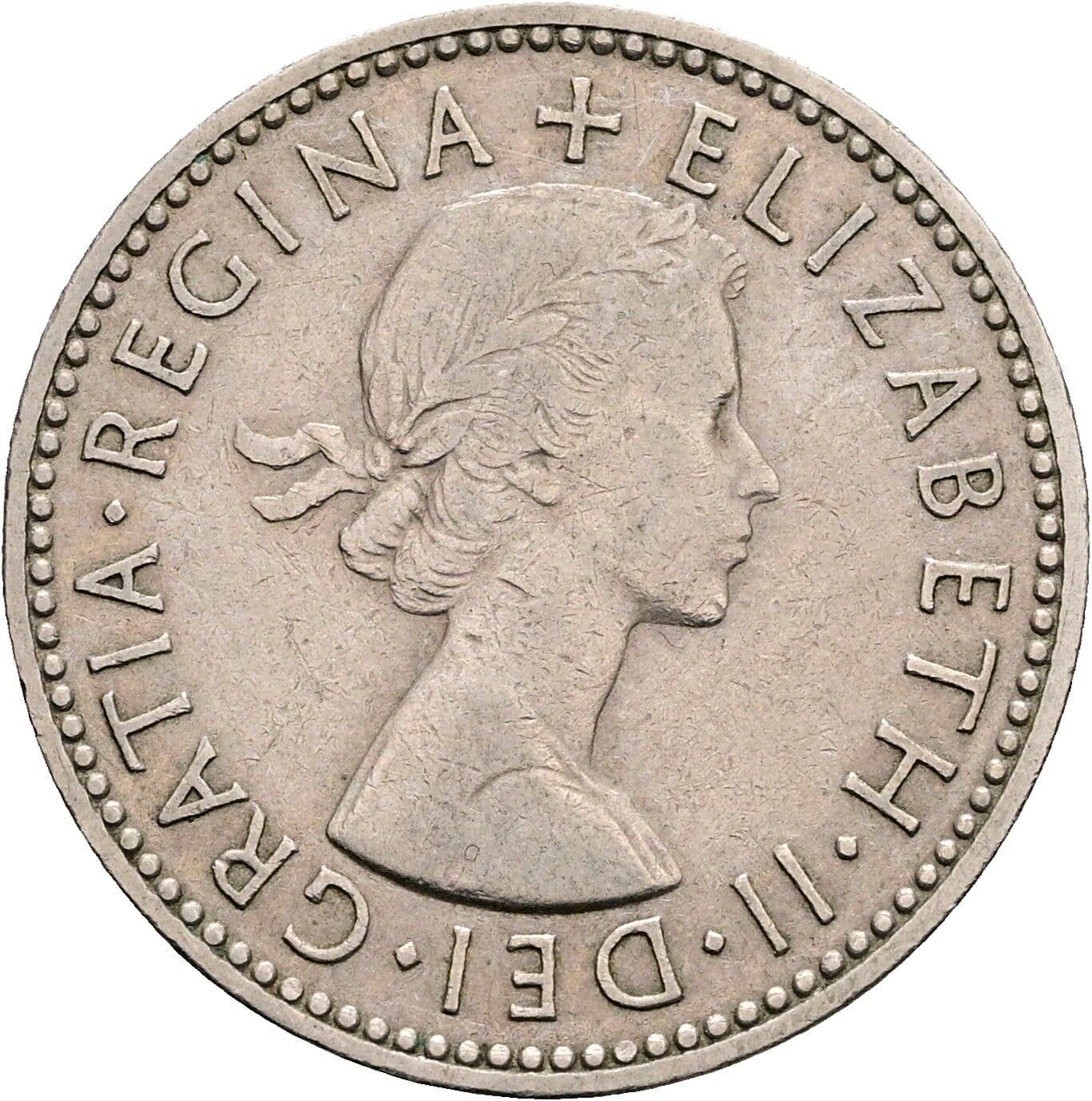 1 Shilling Elisabeth II. 1952-2022 1957 – Vorderseite