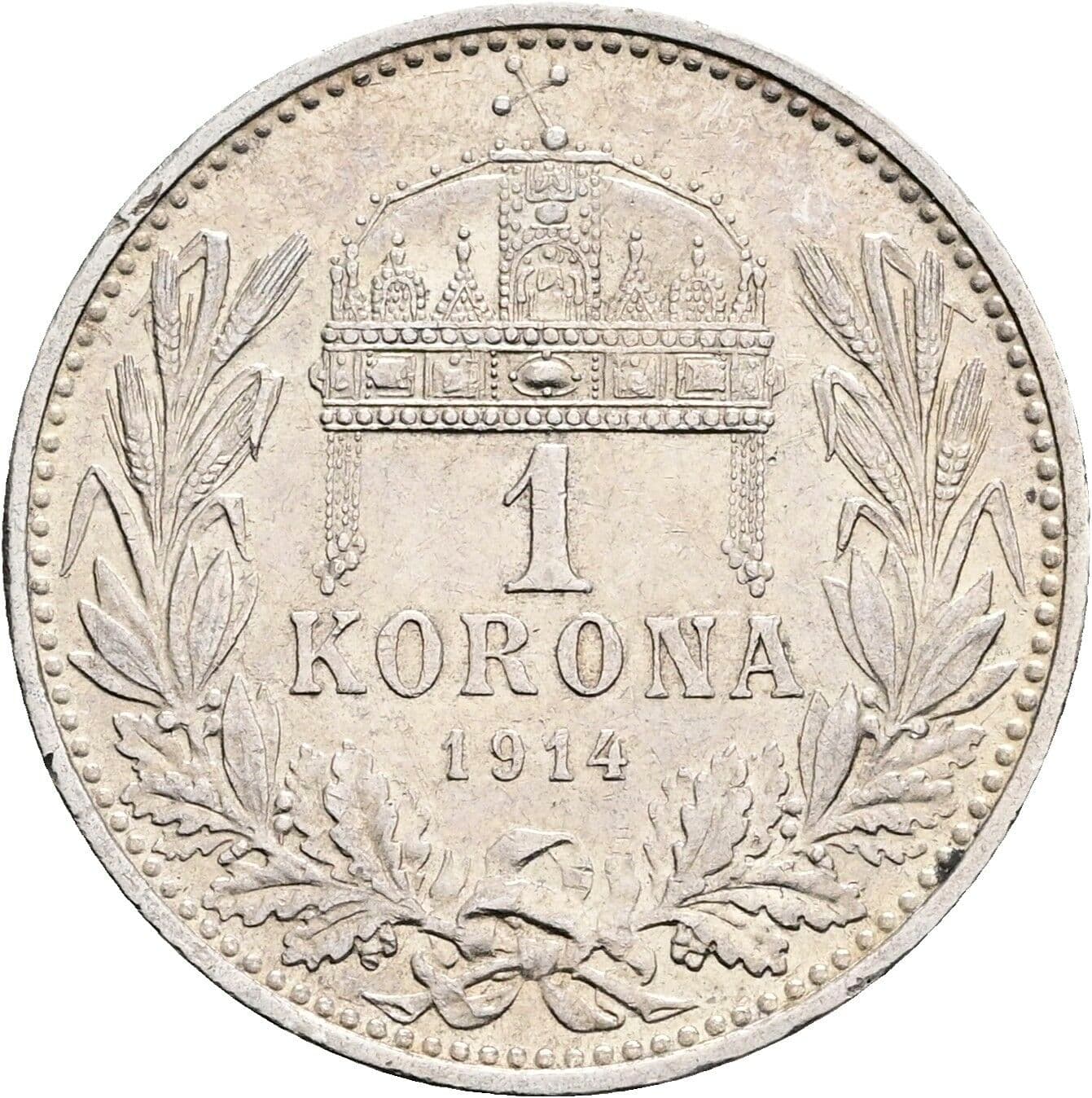 1 Korona Franz Joseph I. 1848-1916 1914 KB, Kremnitz – Rückseite