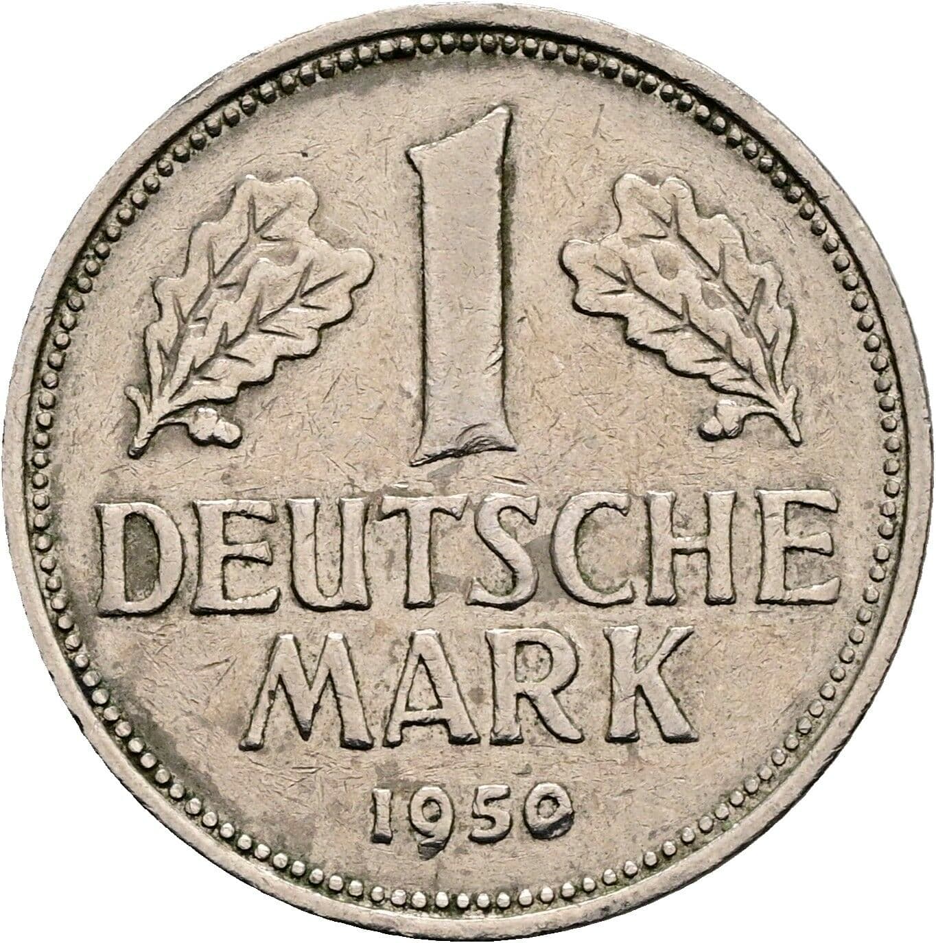 1 Deutsche Mark 1950 J – Vorderseite