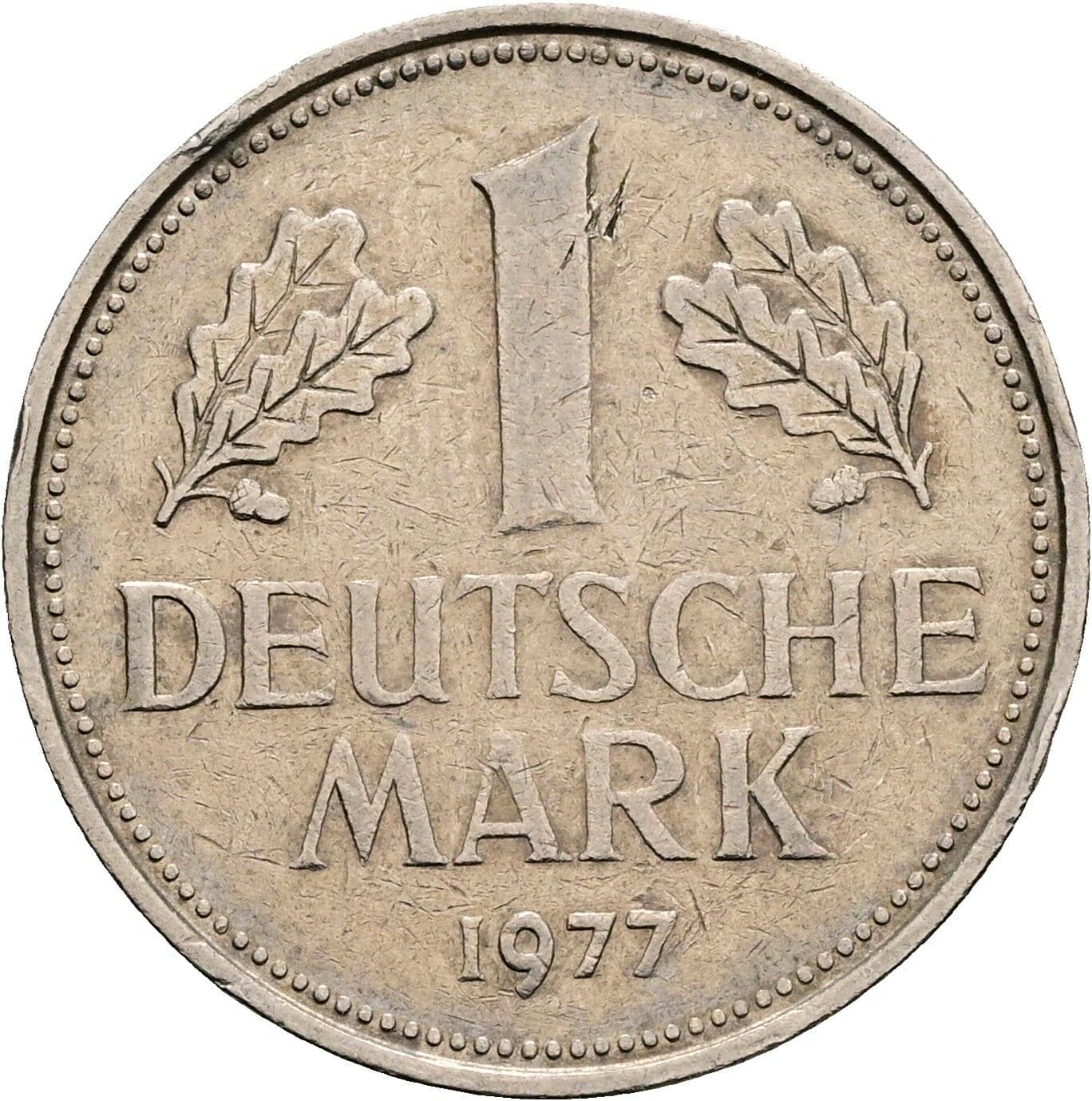 1 Deutsche Mark 1977 D – Vorderseite