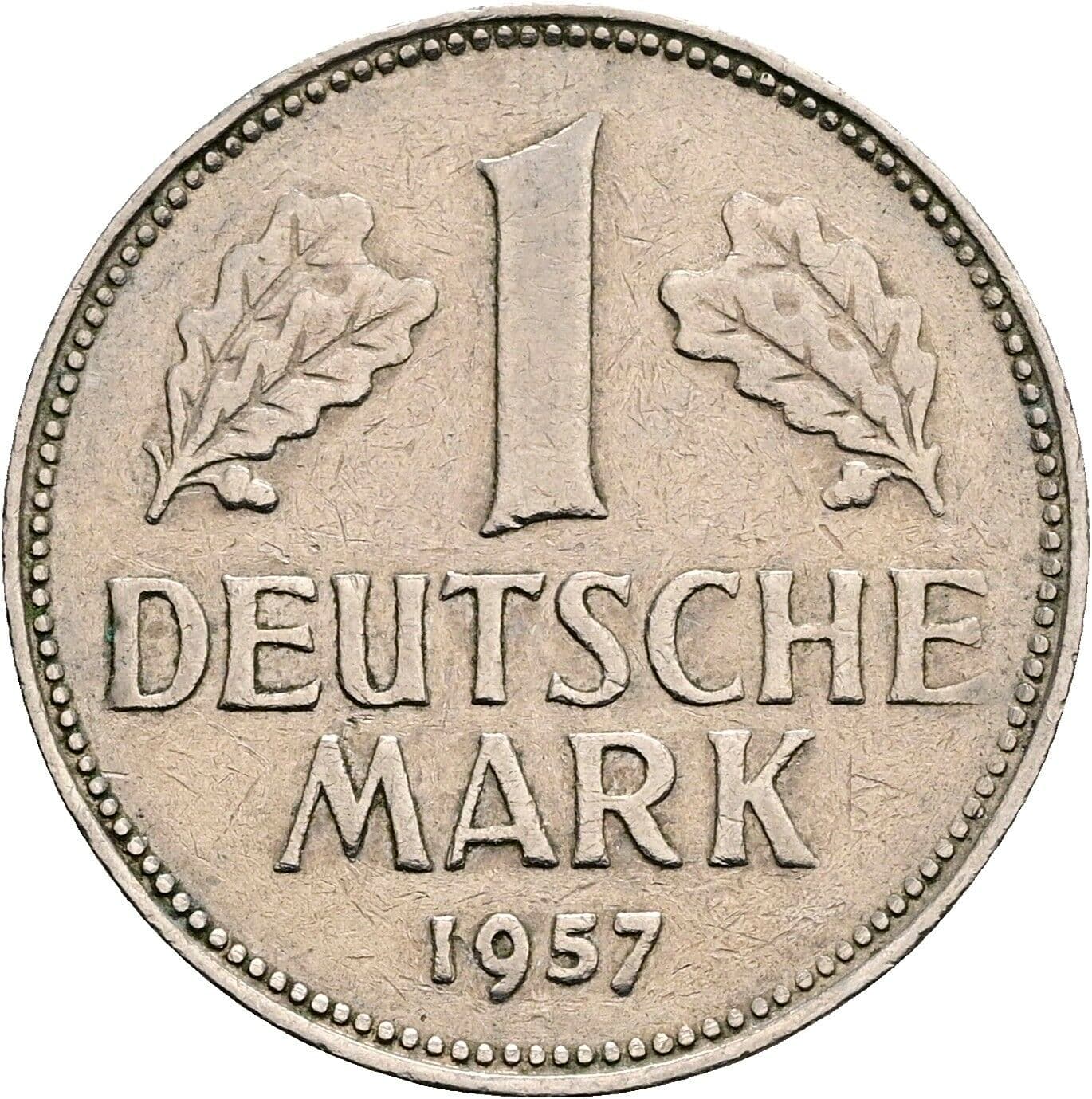 1 Deutsche Mark 1957 G – Vorderseite