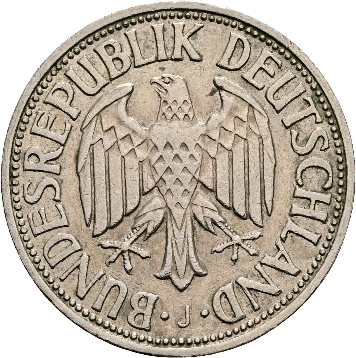 1 Deutsche Mark 1950 J – Rückseite