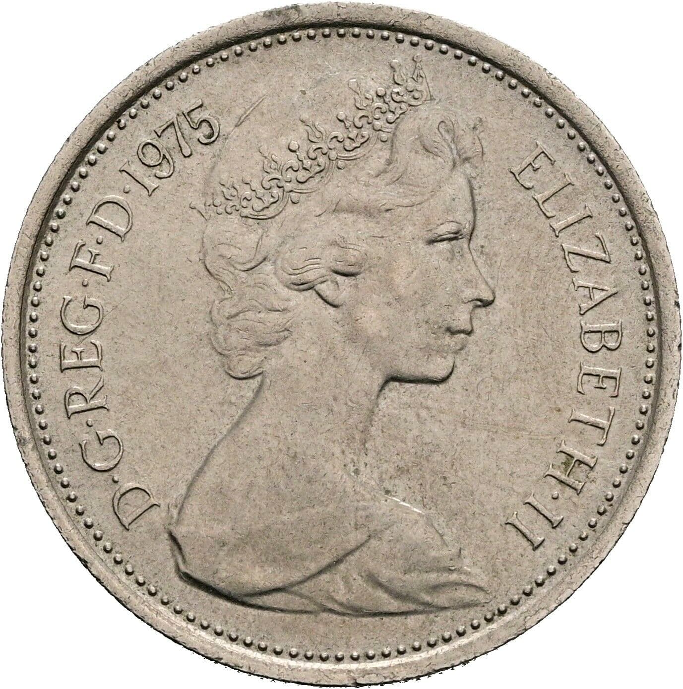 5 New Pence Elisabeth II. 1952-2022 1975 – Vorderseite