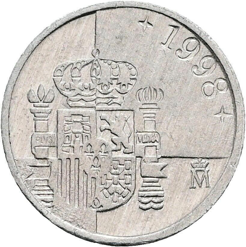 1 Peseta Juan Carlos (1975-2014) 1998 – Rückseite