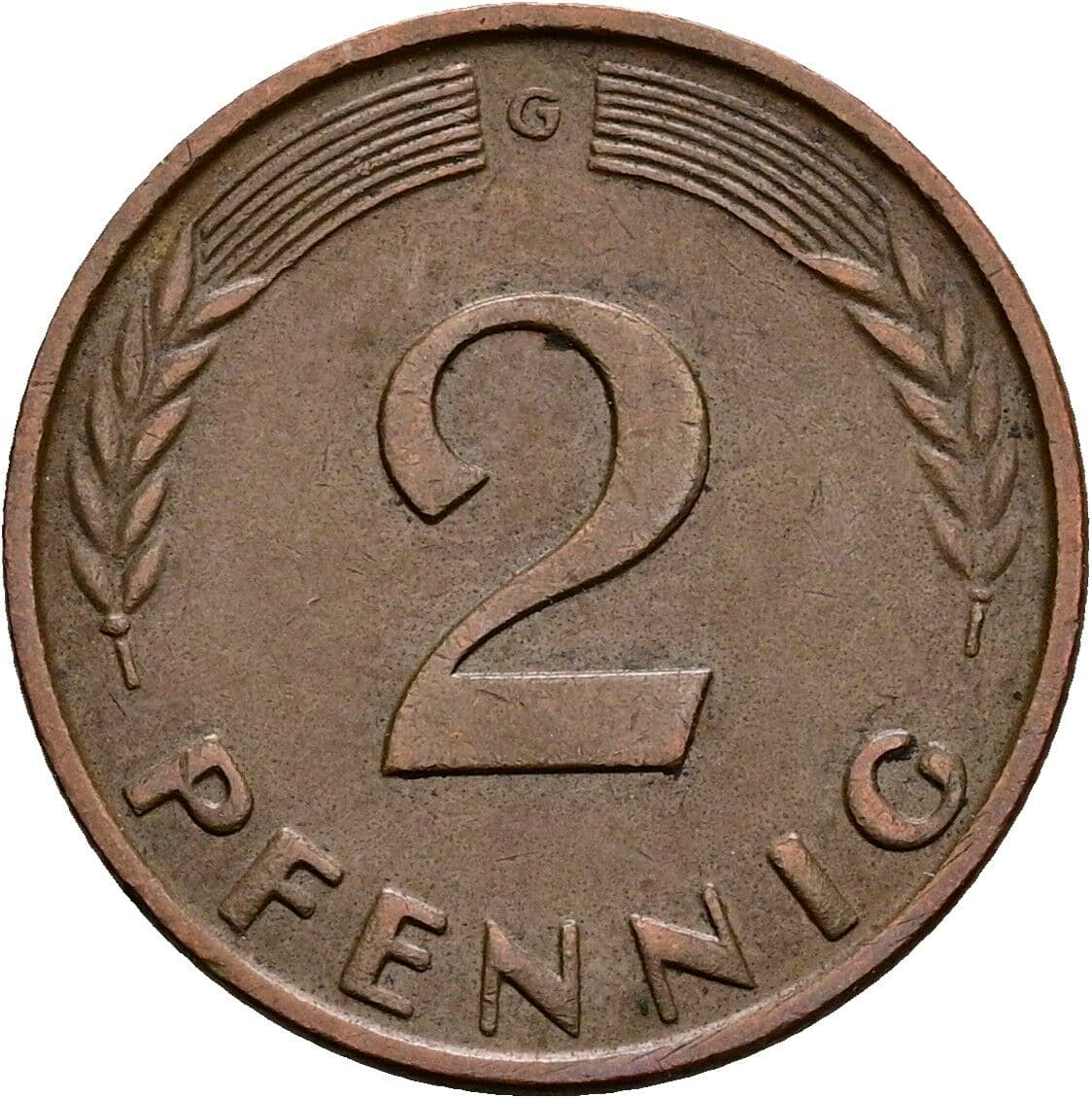 2 Pfennig 1959 G – Vorderseite
