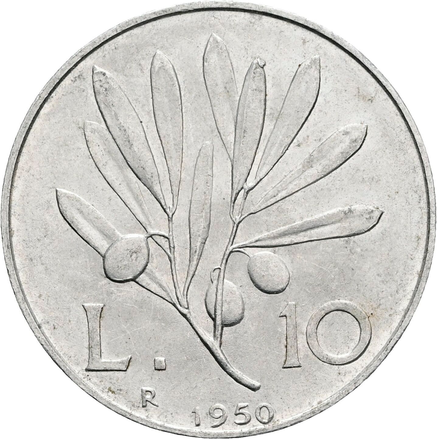 10 Lire 1950 – Vorderseite
