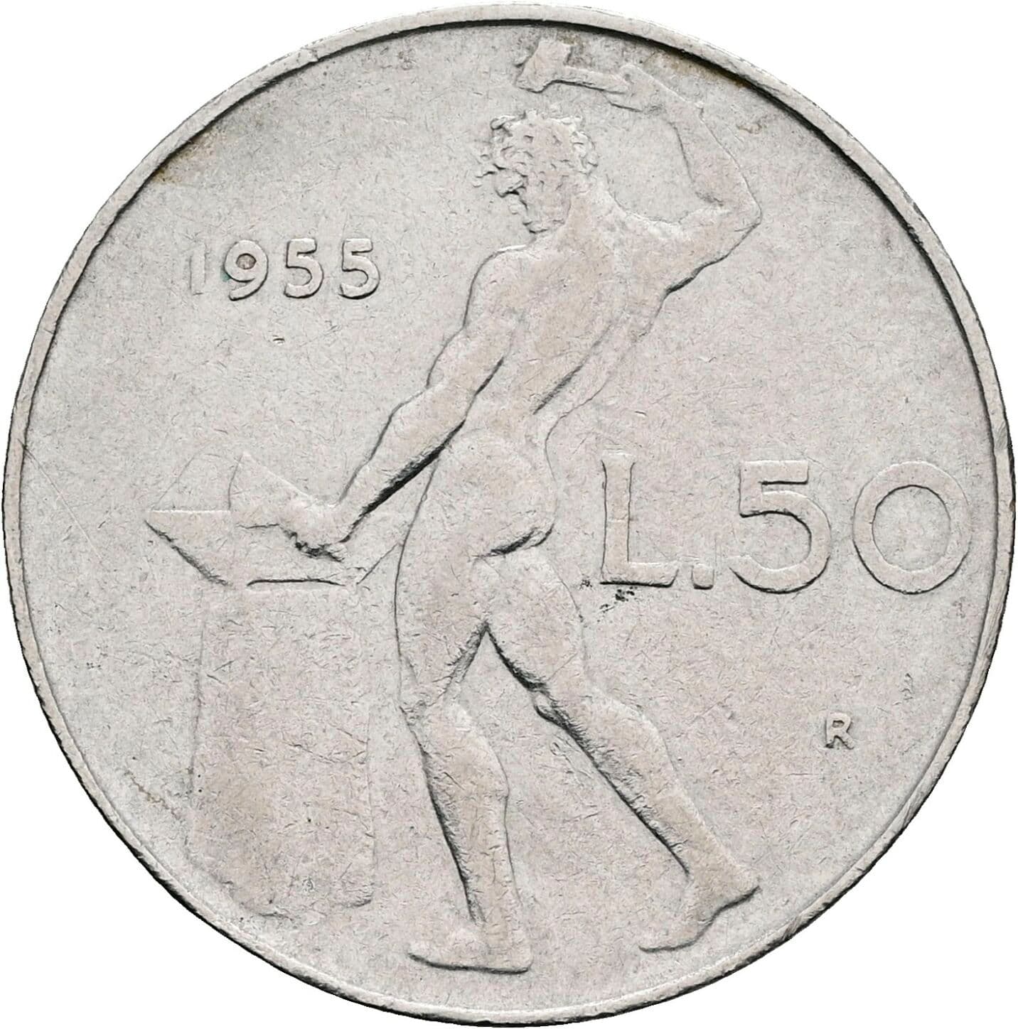 50 Lire 1955 – Rückseite