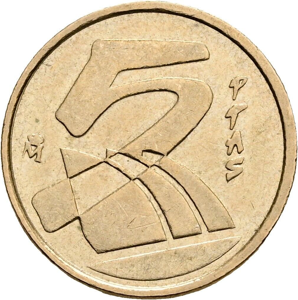 5 Pesetas Juan Carlos (1975-2014) 1989 – Vorderseite