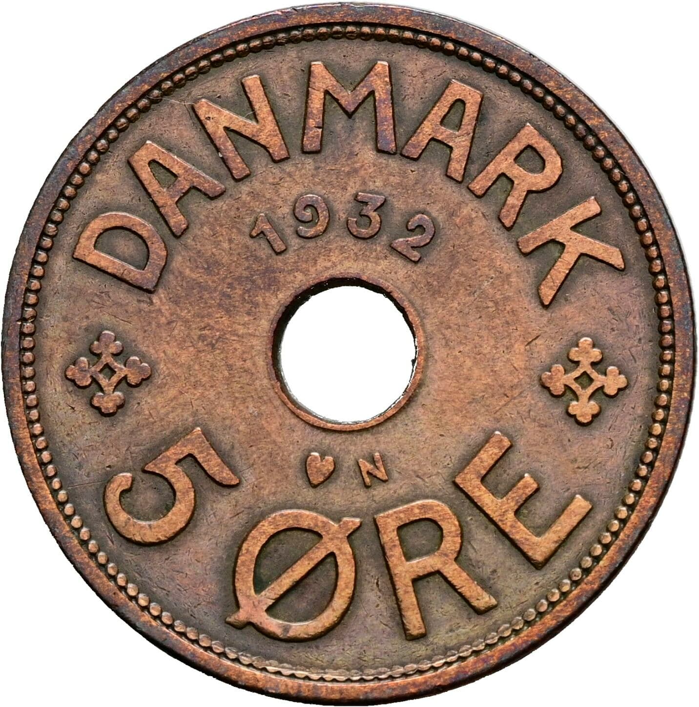5 Öre Christian X. 1912-1947 1932 – Vorderseite