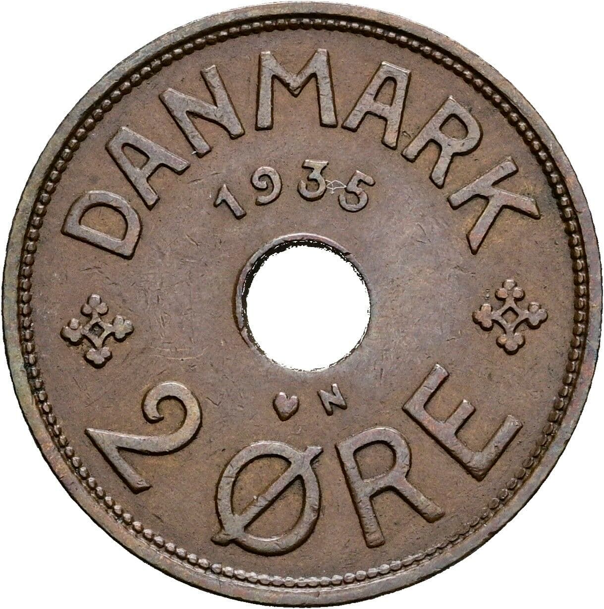 2 Öre Christian X. 1912-1947 1935 – Vorderseite