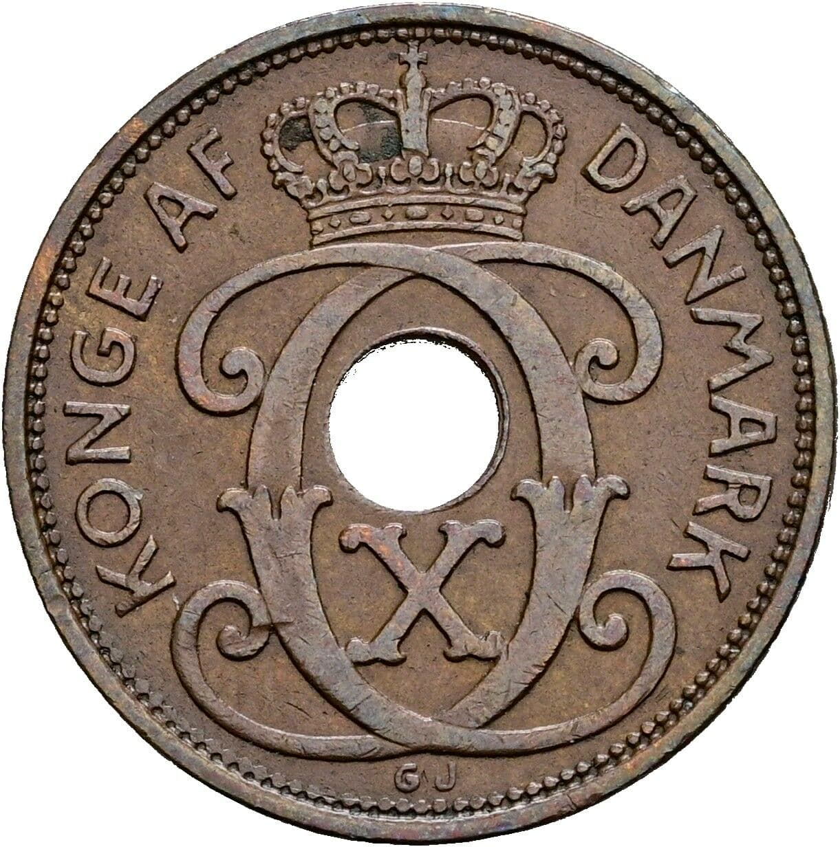 2 Öre Christian X. 1912-1947 1935 – Rückseite